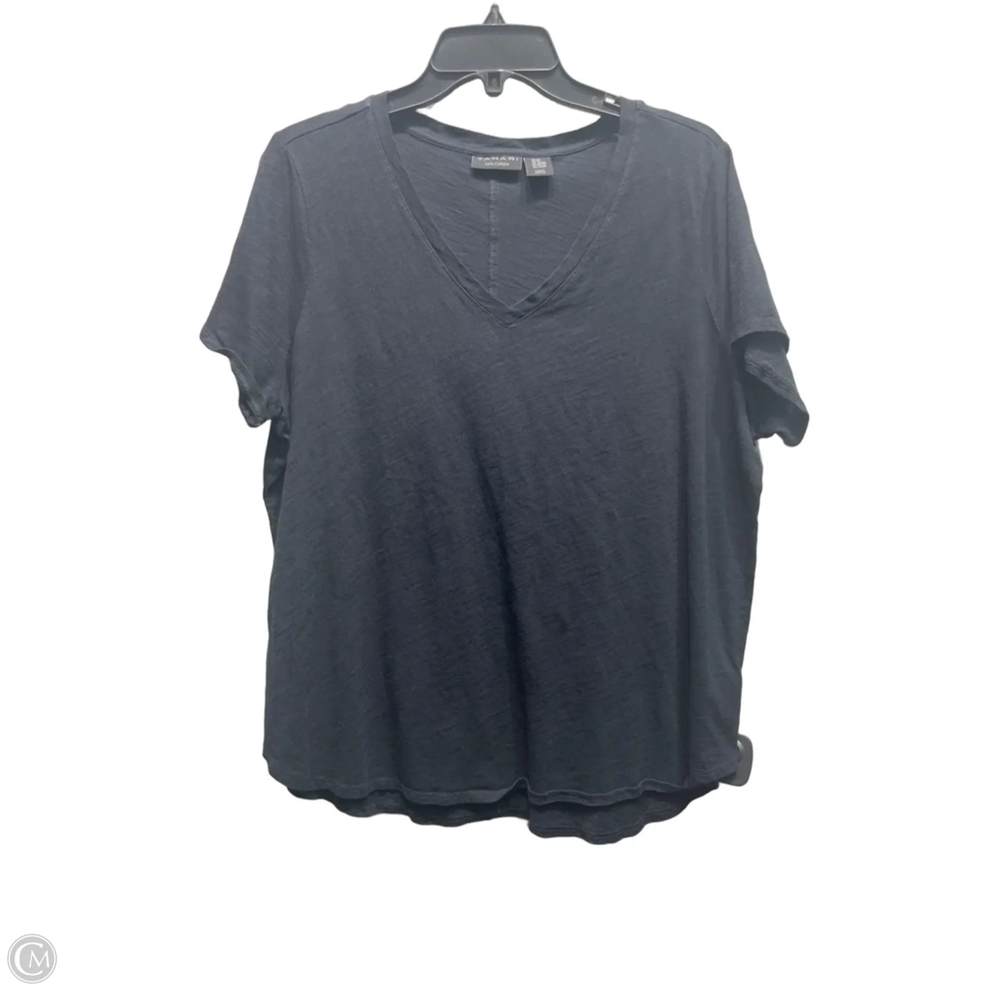 Top Short Sleeve Basic By Tahari In Black, Size: 2x