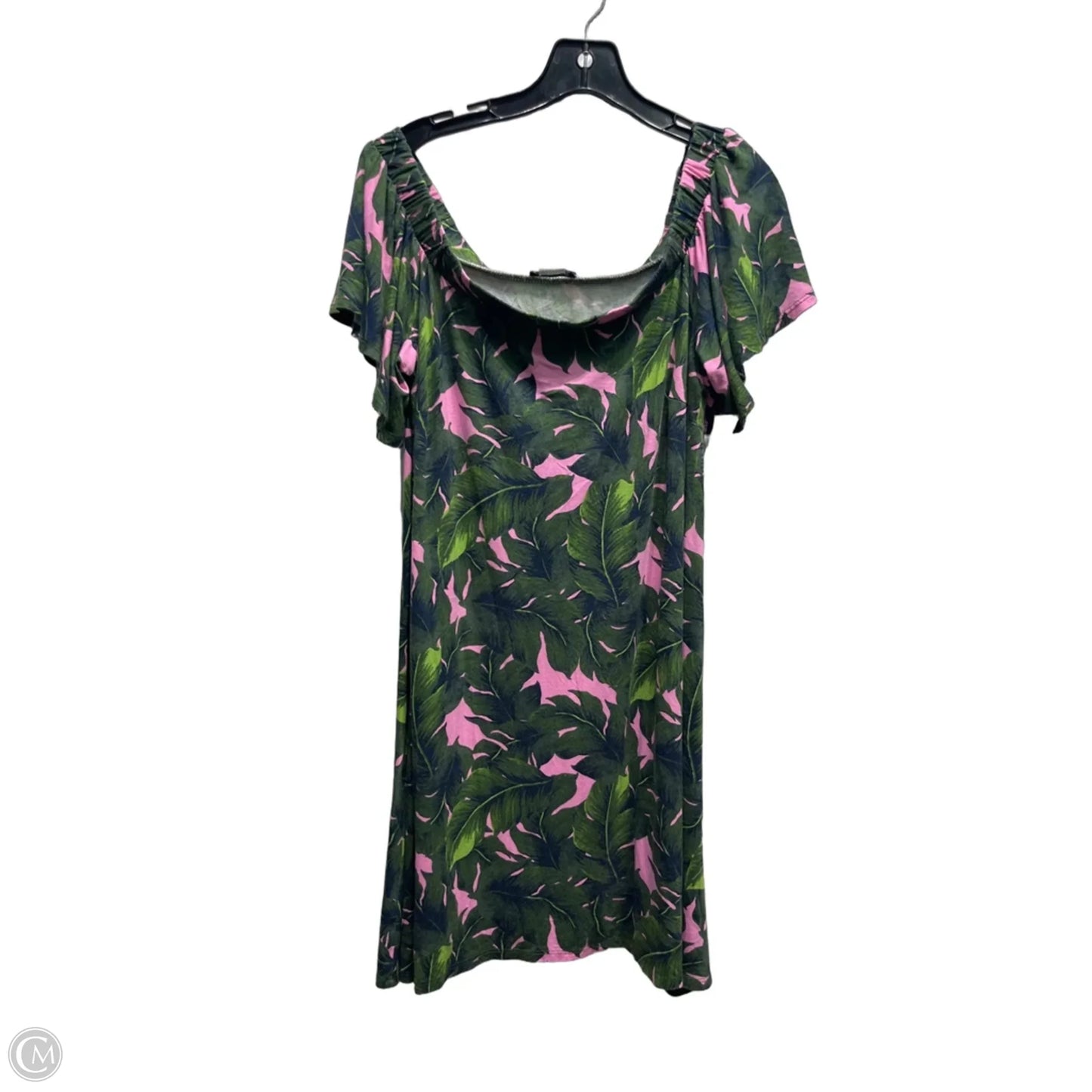 Dress Casual Short By Venus In Green & Pink, Size: M