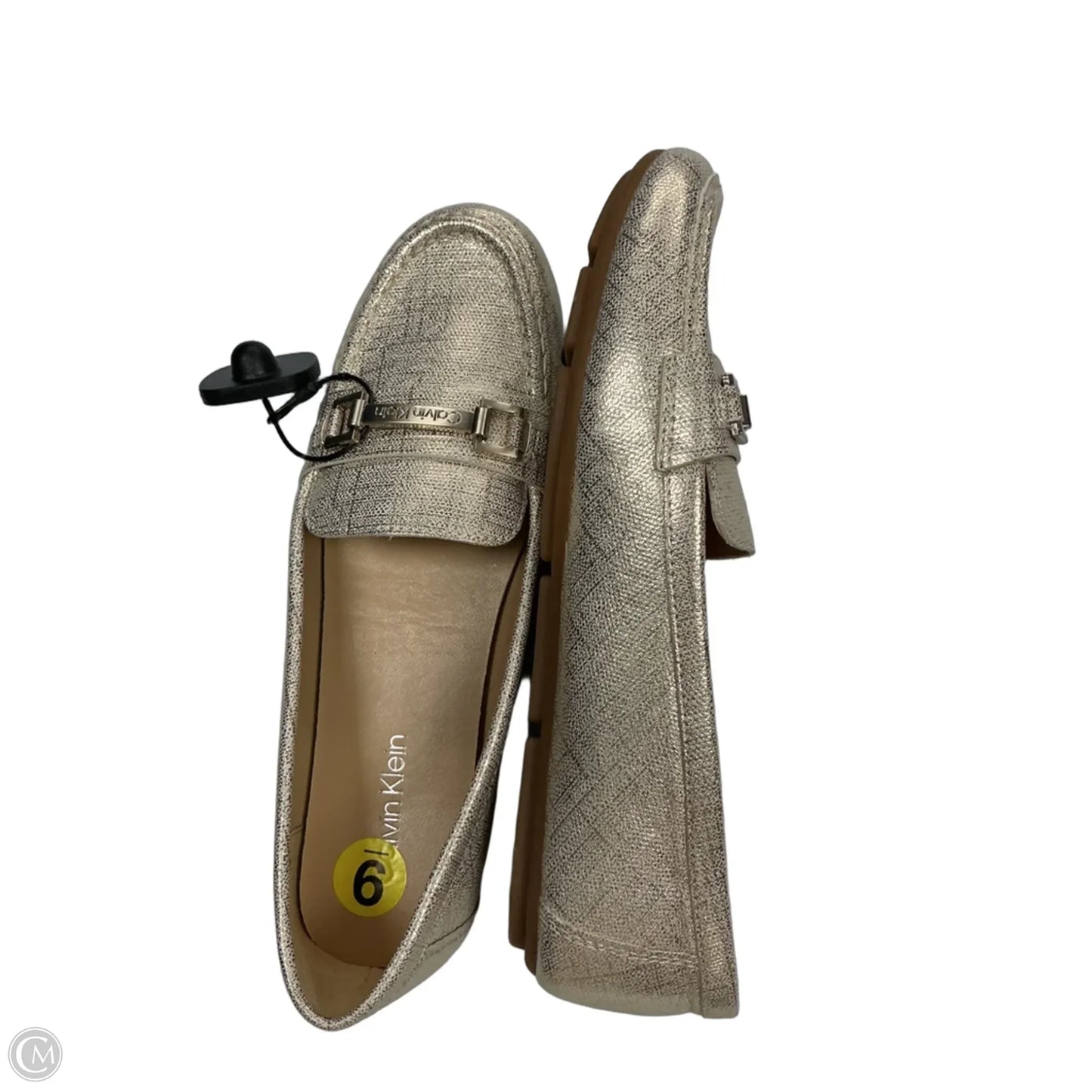 Shoes Flats By Calvin Klein In Gold, Size: 9