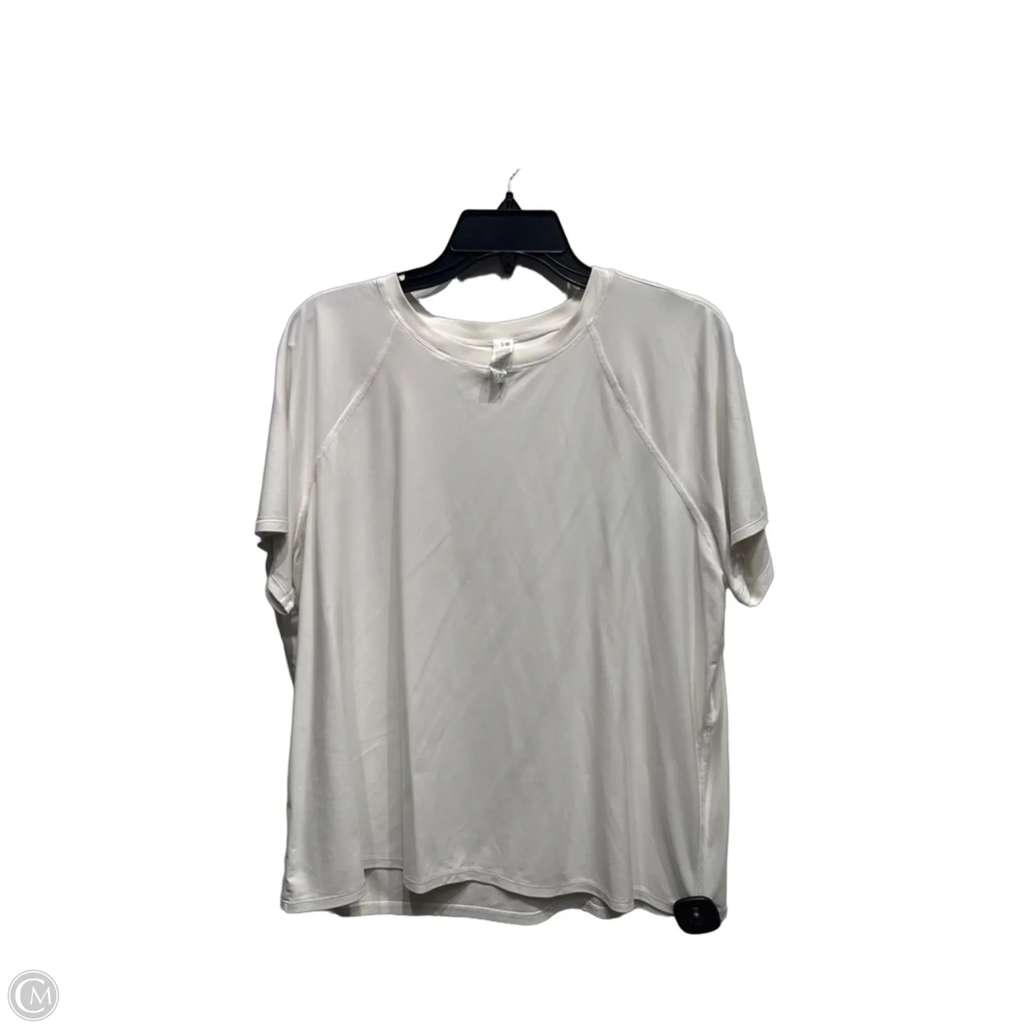 Athletic Top Short Sleeve By Lululemon In White, Size: L