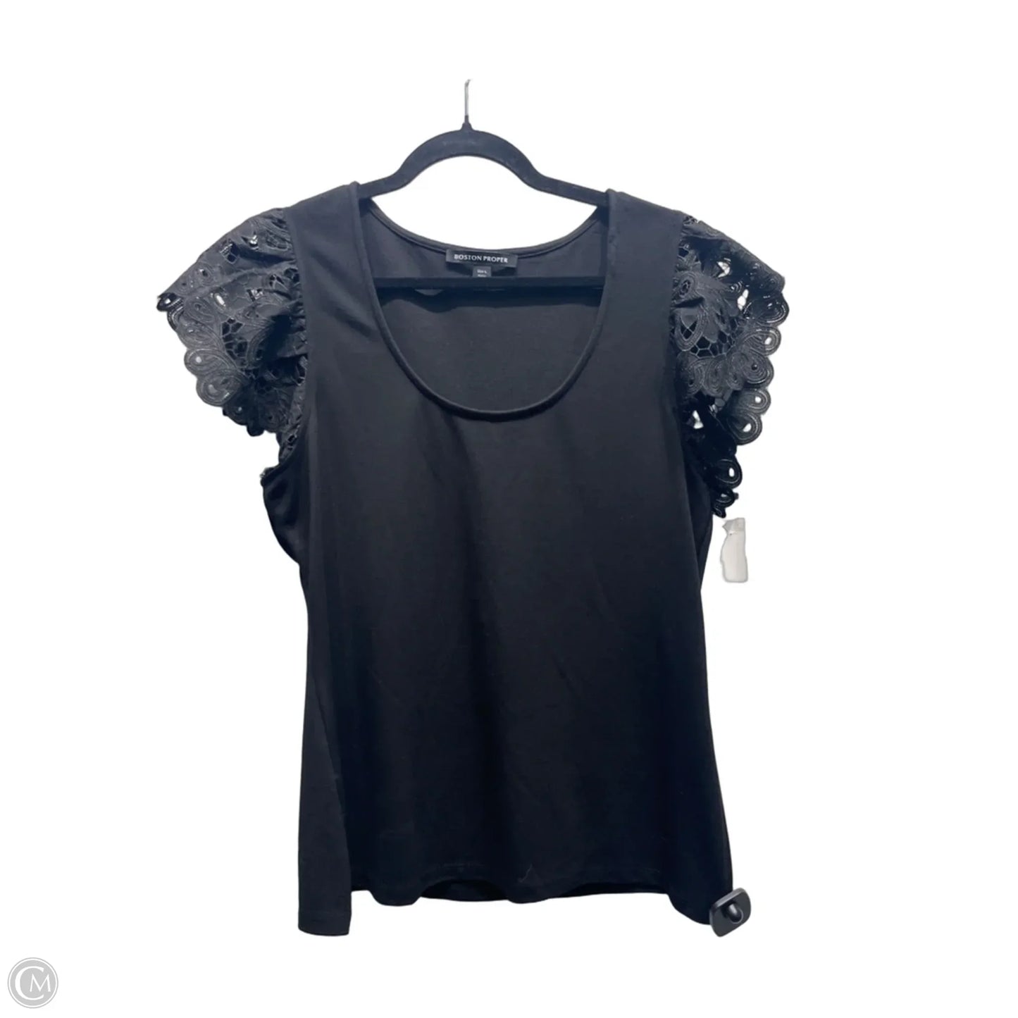 Top Short Sleeve By Boston Proper In Black, Size: L
