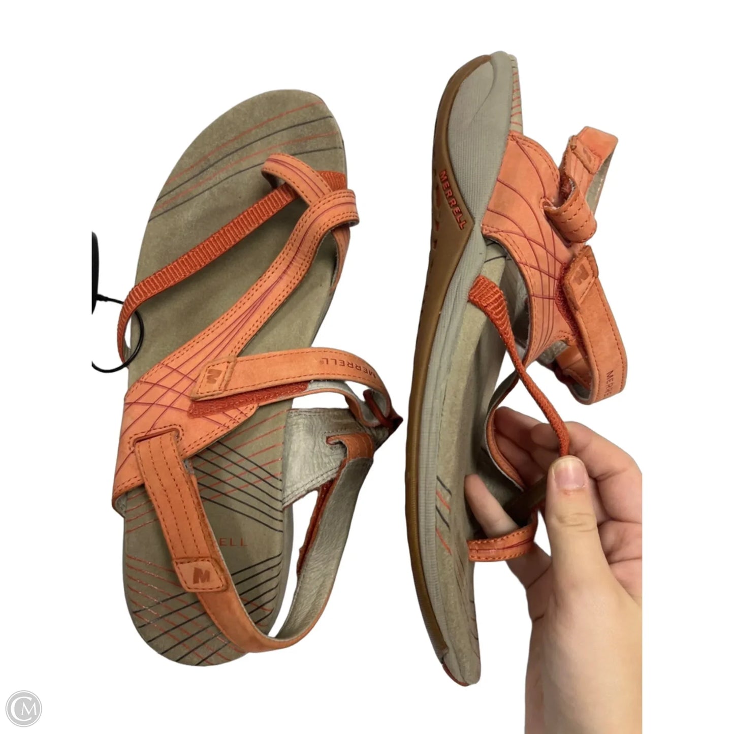Sandals Flats By Merrell In Orange, Size: 10