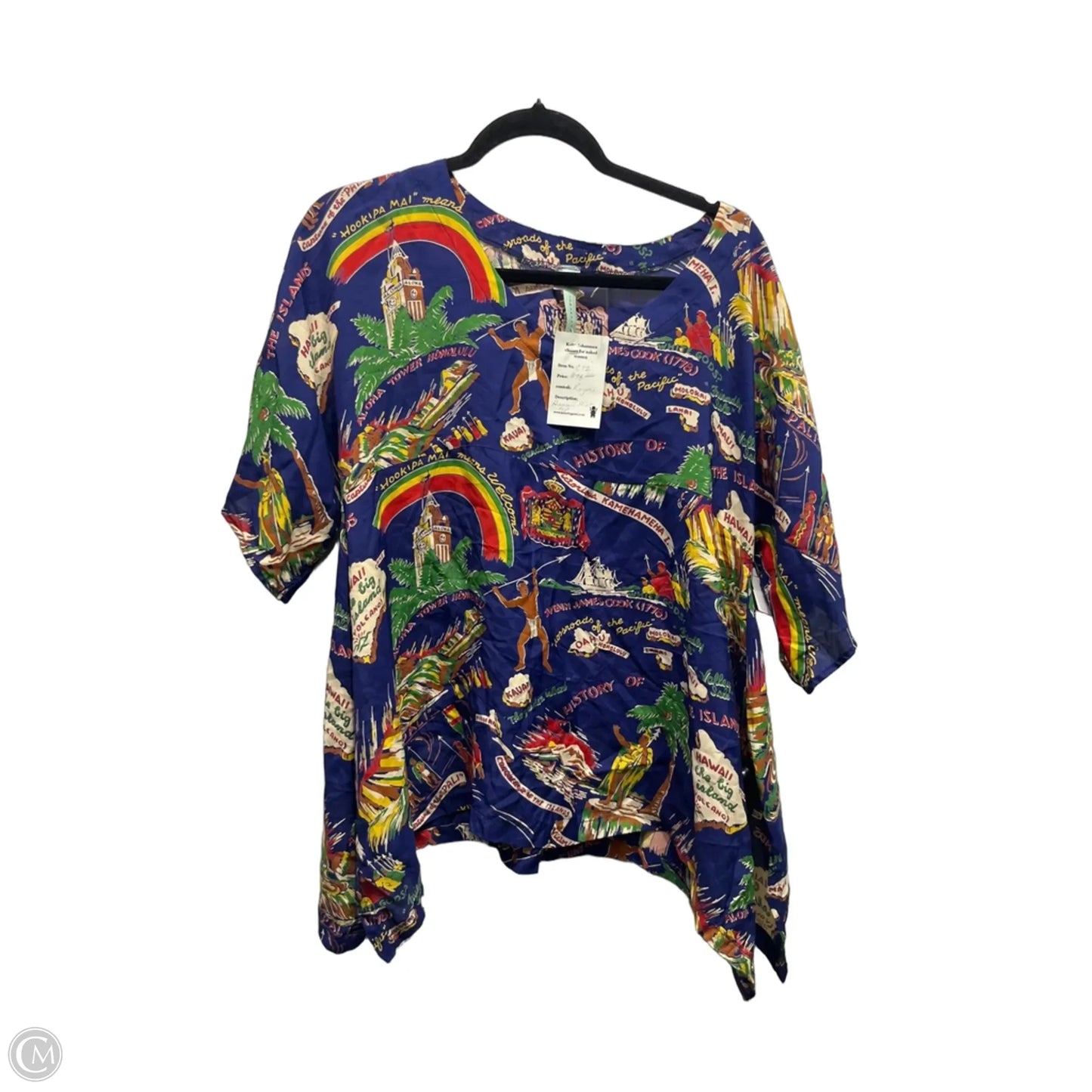 Top Short Sleeve By KATE JOHANNSEN In Blue & Red, Size: M
