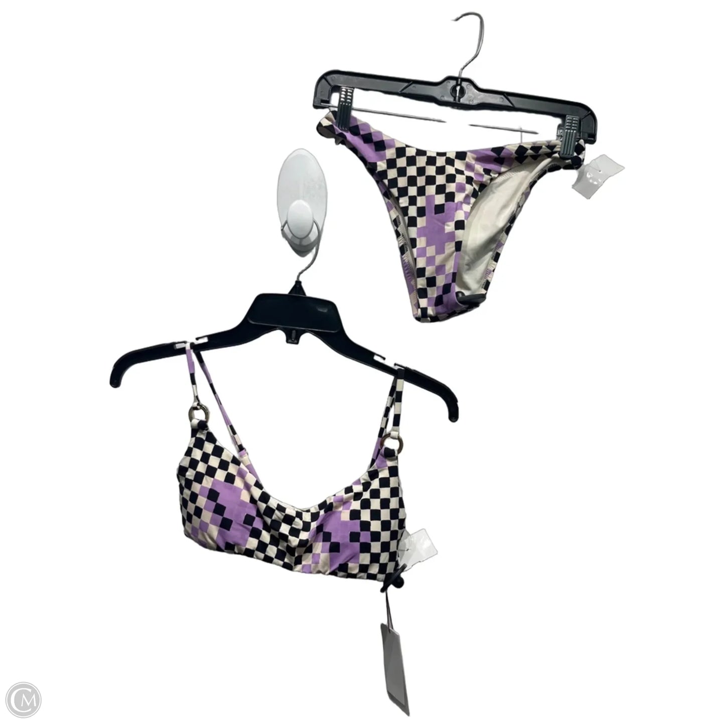 Swimsuit 2pc By Clothes Mentor In Black & Purple, Size: Xs