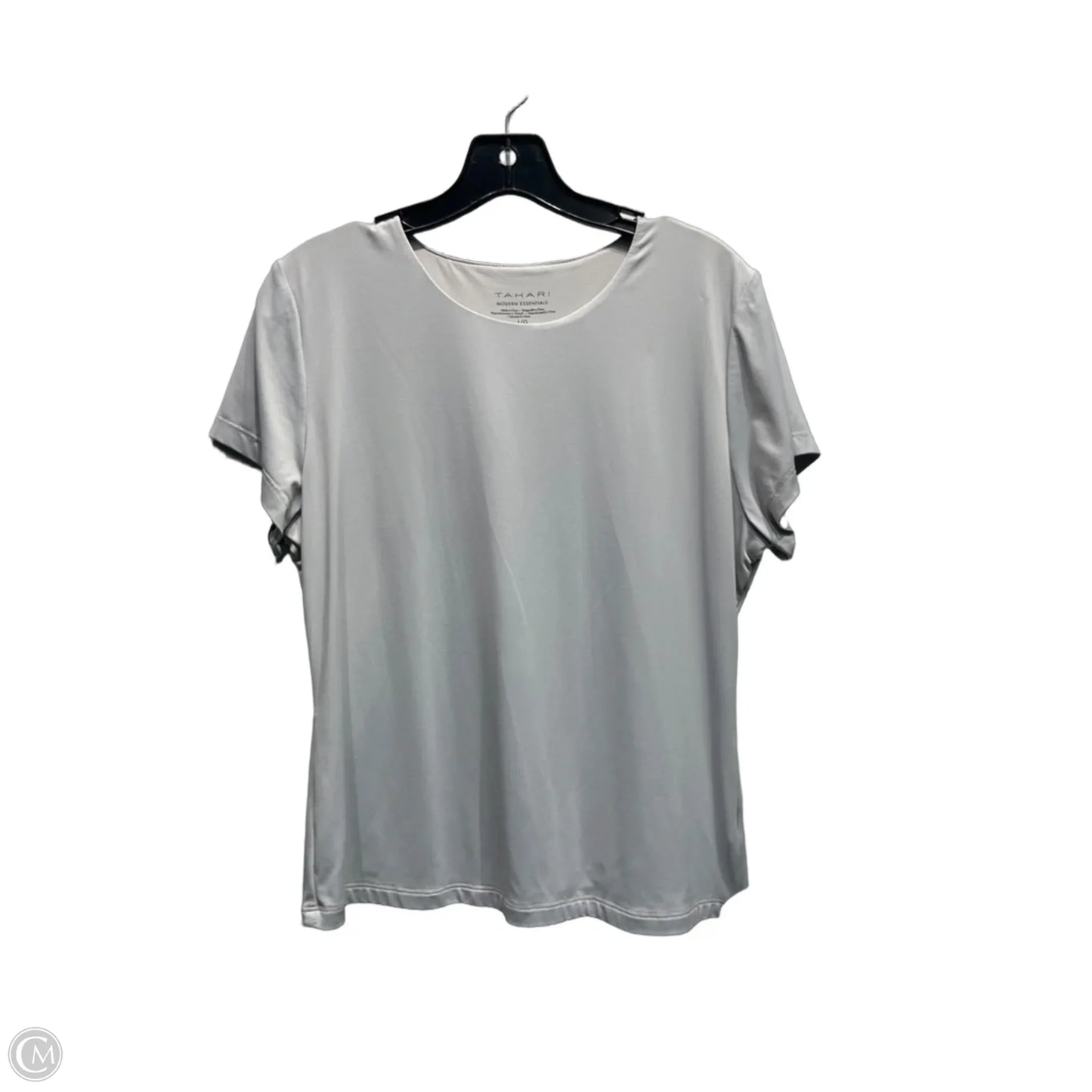 Top Short Sleeve Basic By Tahari In Grey, Size: L