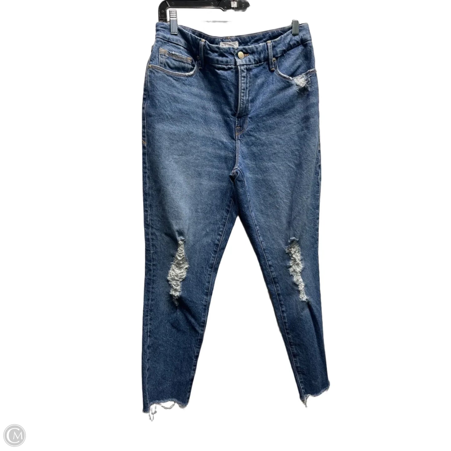 Jeans Straight By Good American In Blue Denim, Size: 4