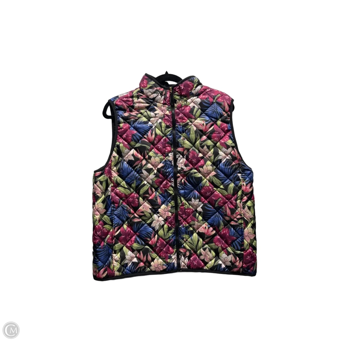 Vest Puffer & Quilted By Stella Parker In Blue & Pink, Size: Xlp