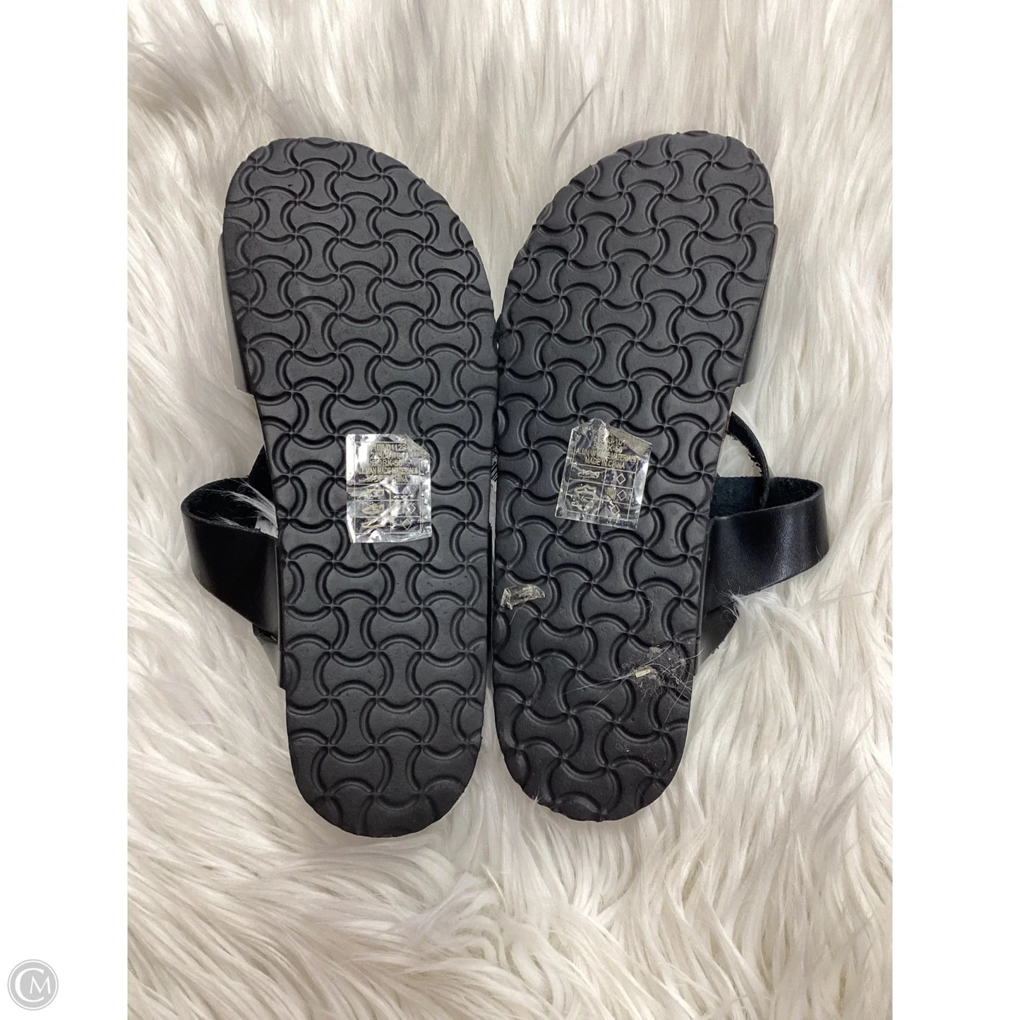 Sandals Flats By Clothes Mentor In Black & Brown, Size: 10
