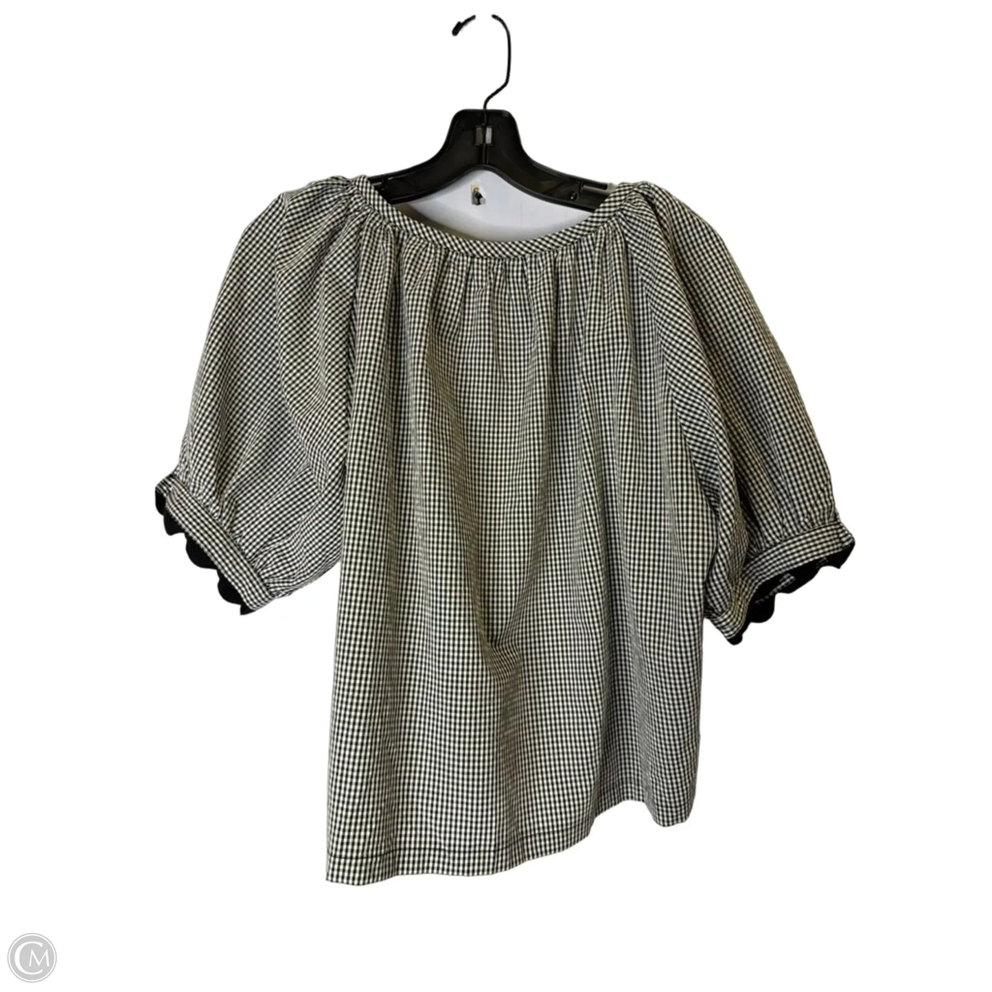 Blouse Short Sleeve By Clothes Mentor In Black, Size: M