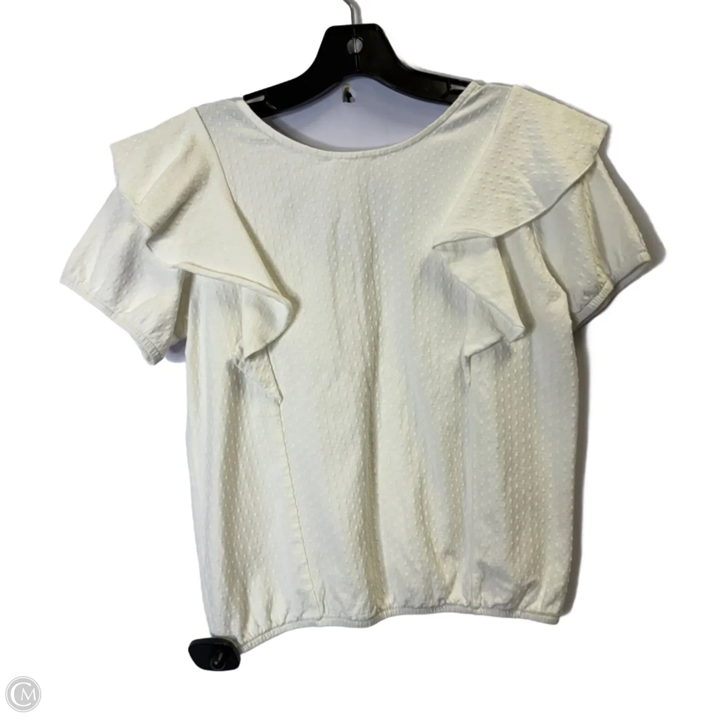Top Short Sleeve By Anthropologie In White, Size: Xs