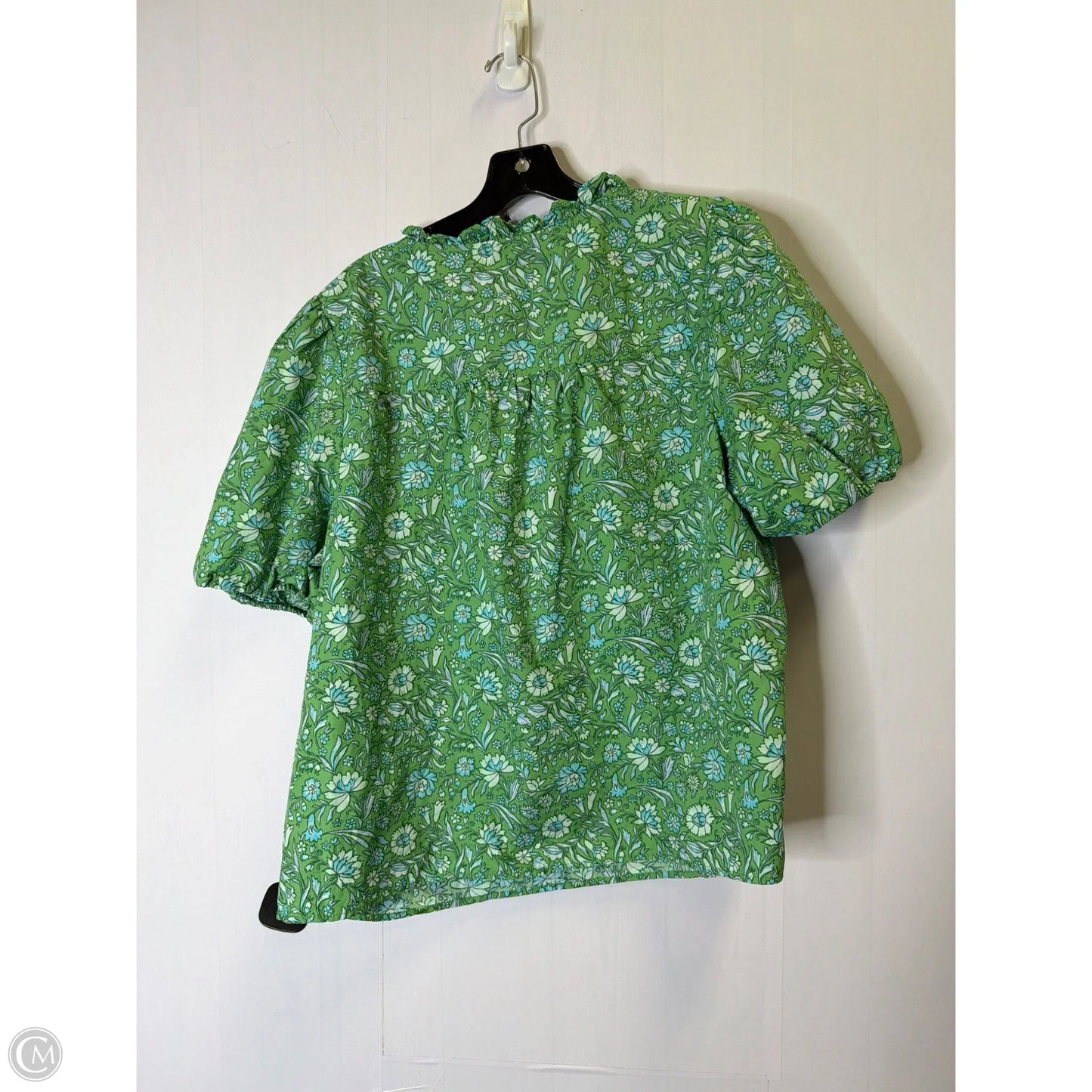 Blouse Short Sleeve By J. Crew In Blue & Green, Size: Xl