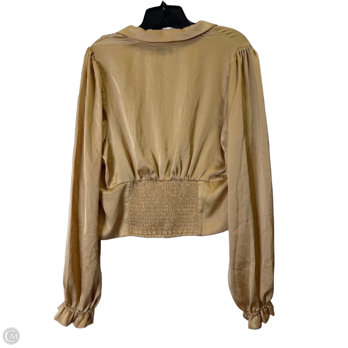 Top Long Sleeve By Clothes Mentor In Gold, Size: L
