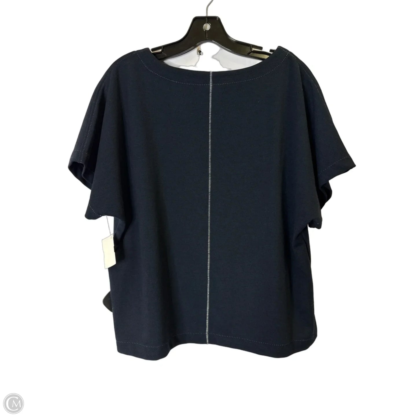 Top Short Sleeve By Max Studio In Navy, Size: L