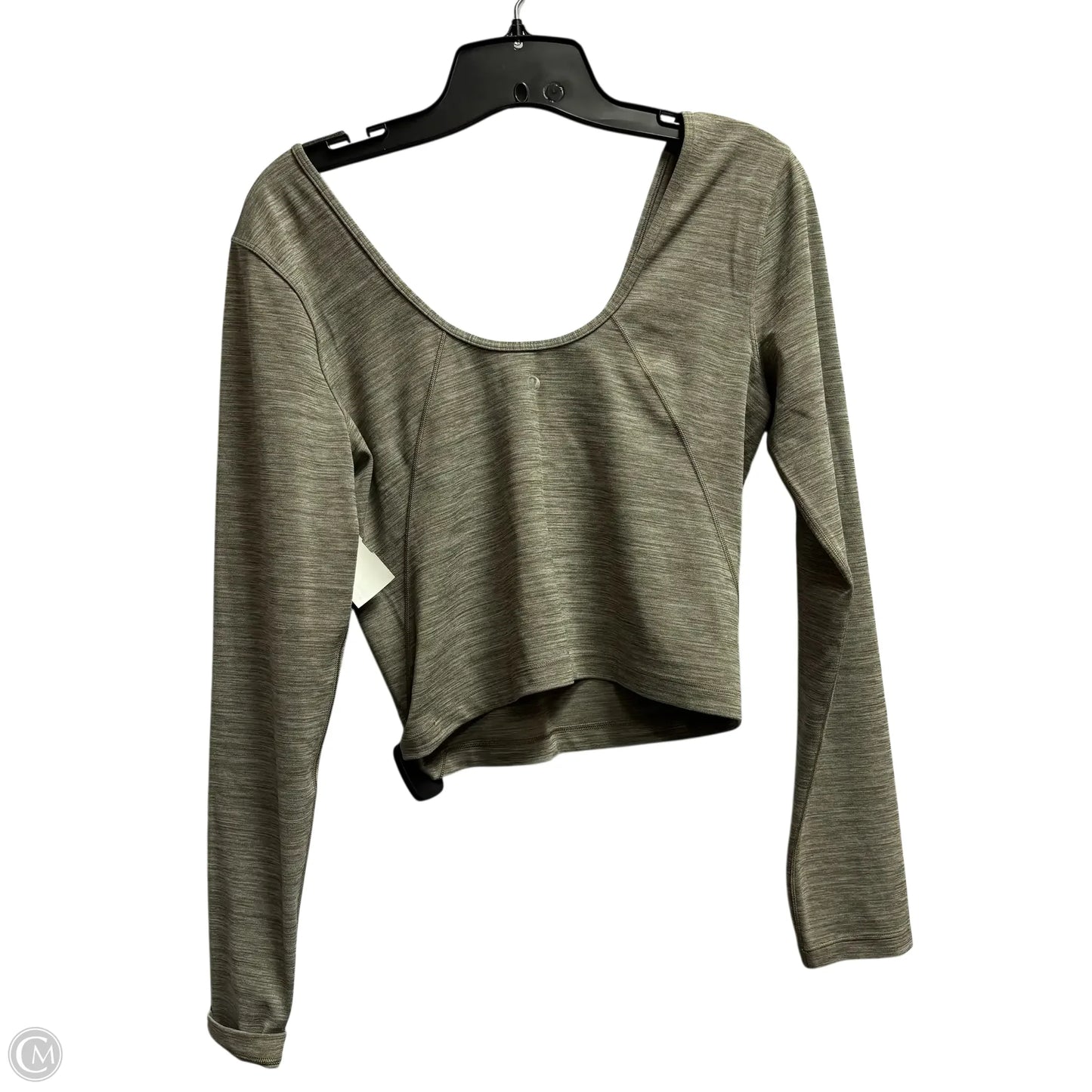 Athletic Top Long Sleeve Collar By Lululemon In Grey