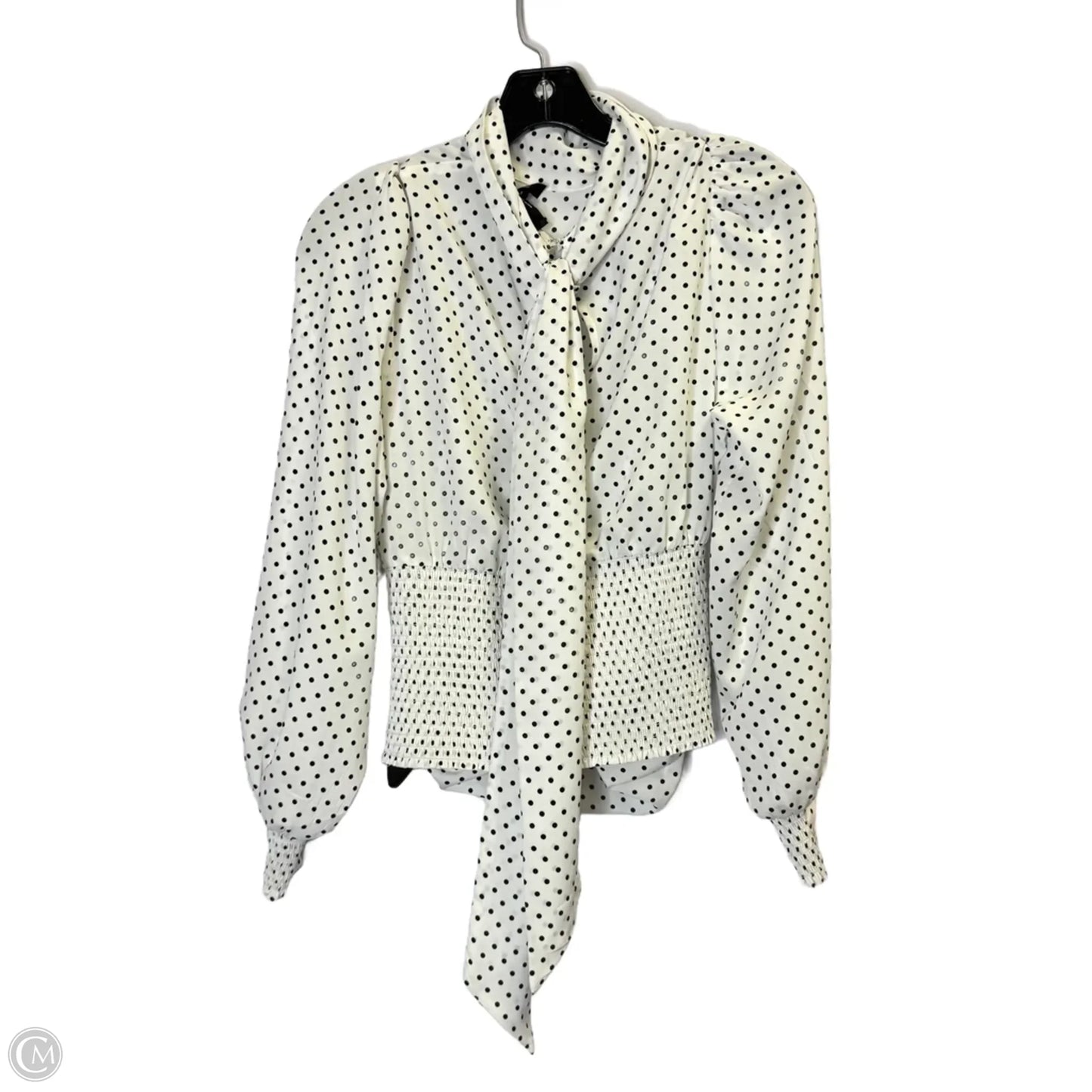 Blouse Long Sleeve By White House Black Market In Black & White, Size: 4