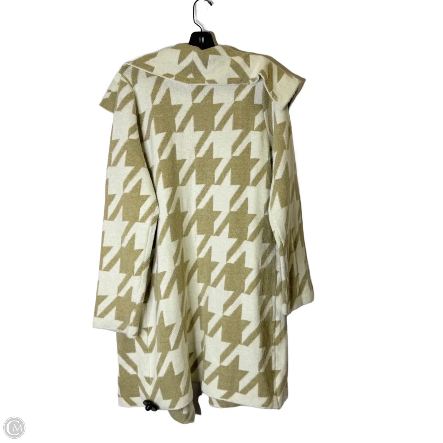 Sweater Cardigan By Cyrus In Brown & Cream, Size: L