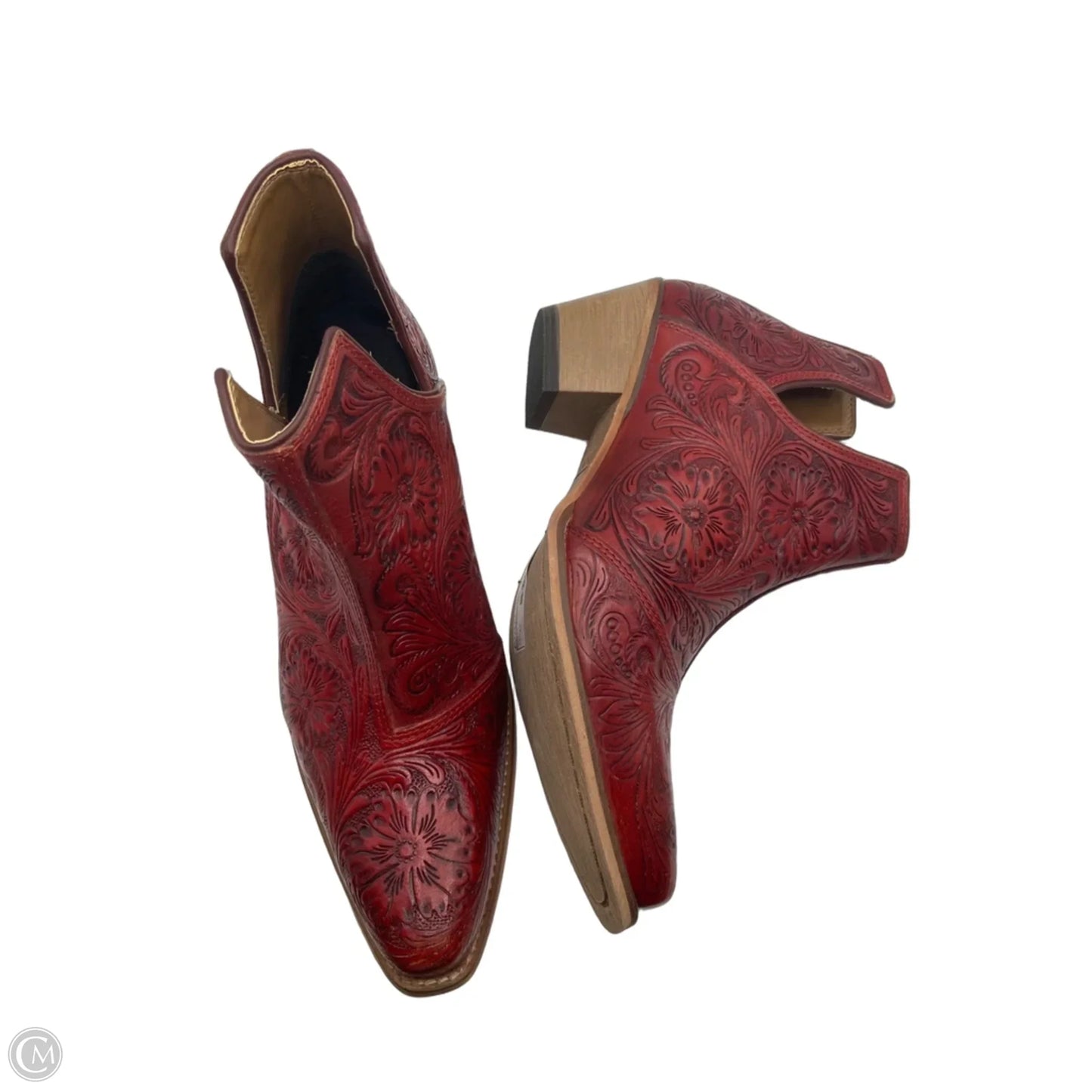 Boots Ankle Heels By Myra In Red, Size: 11