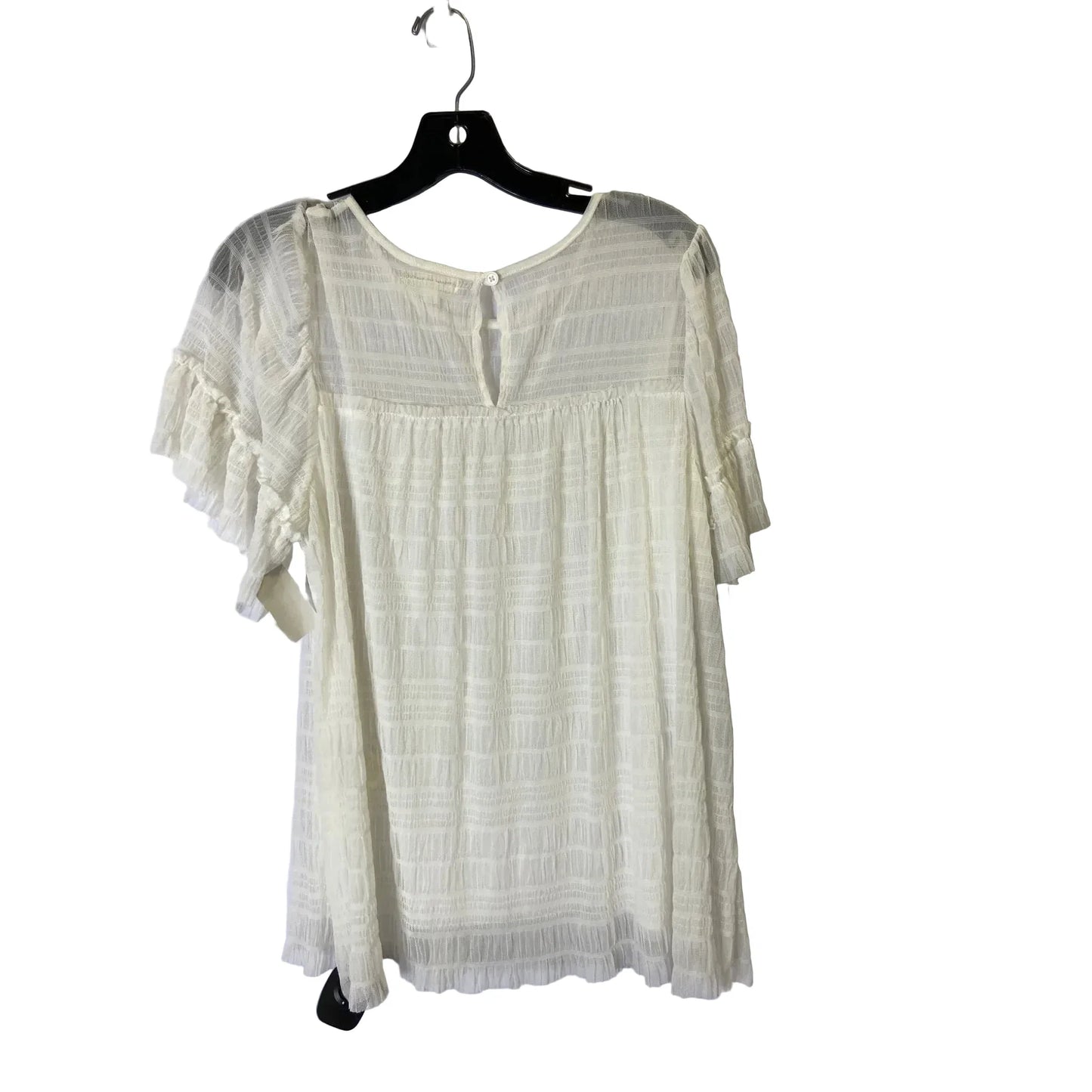 Blouse Short Sleeve By Max Studio In Cream, Size: L