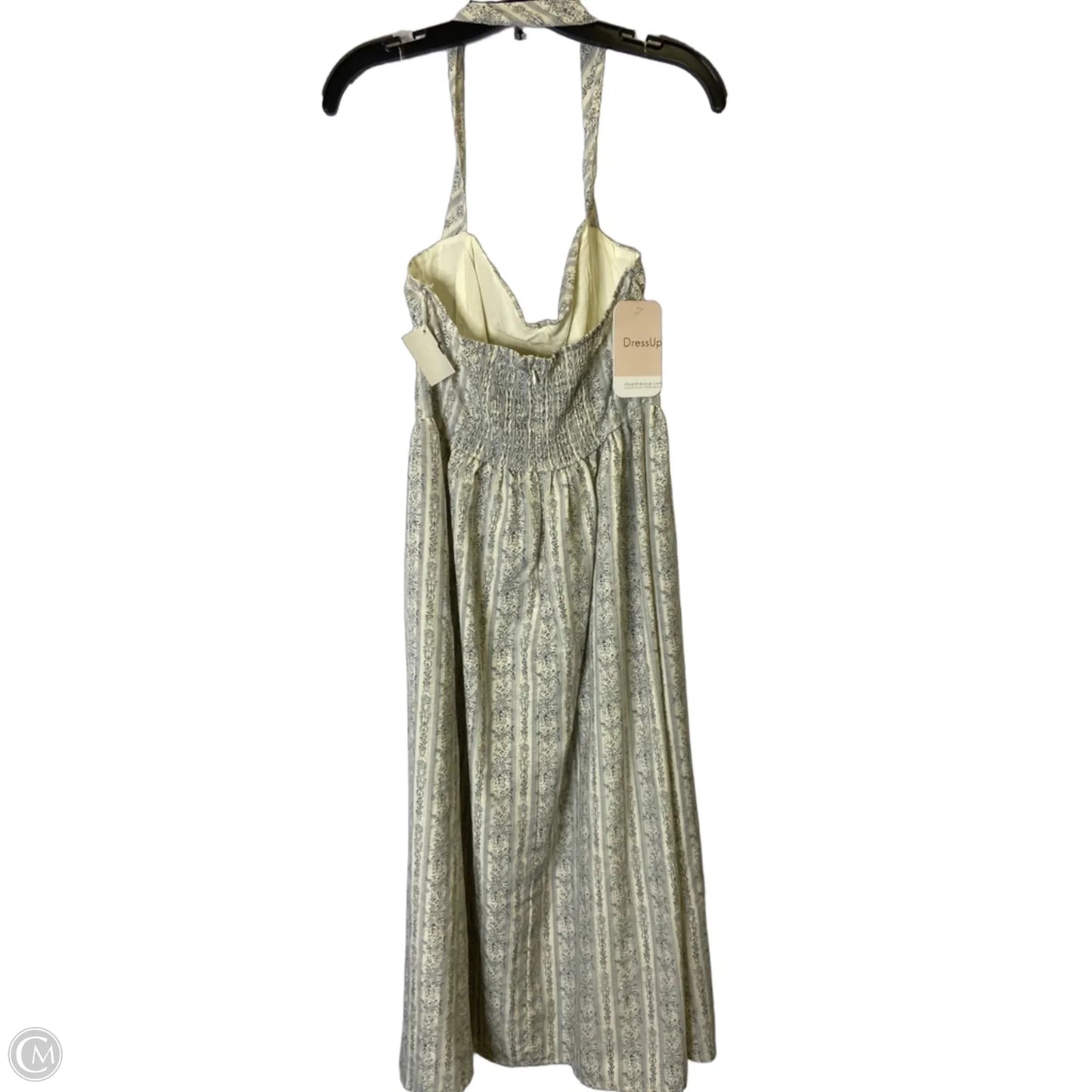 Dress Casual Midi By Clothes Mentor In Blue & Cream, Size: L