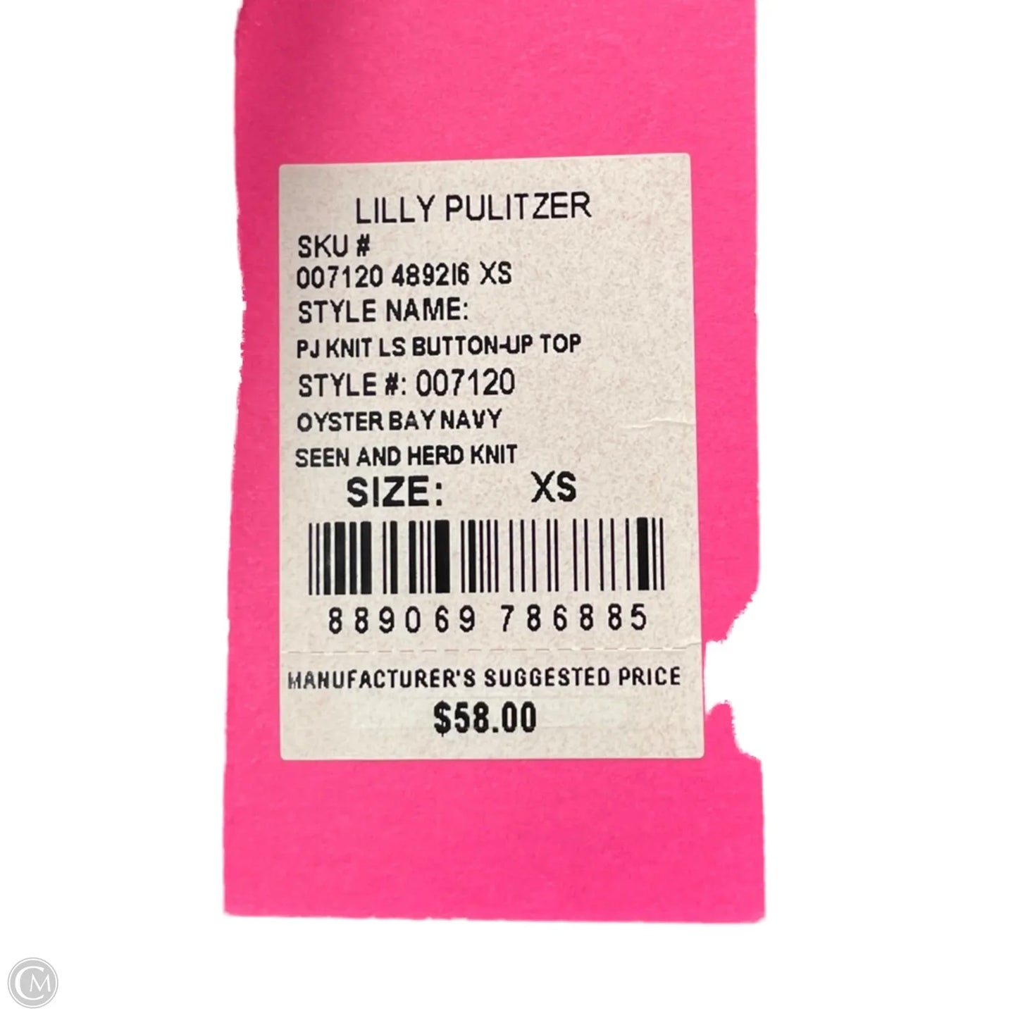 Top Long Sleeve Designer By Lilly Pulitzer In Blue & Pink, Size: Xs