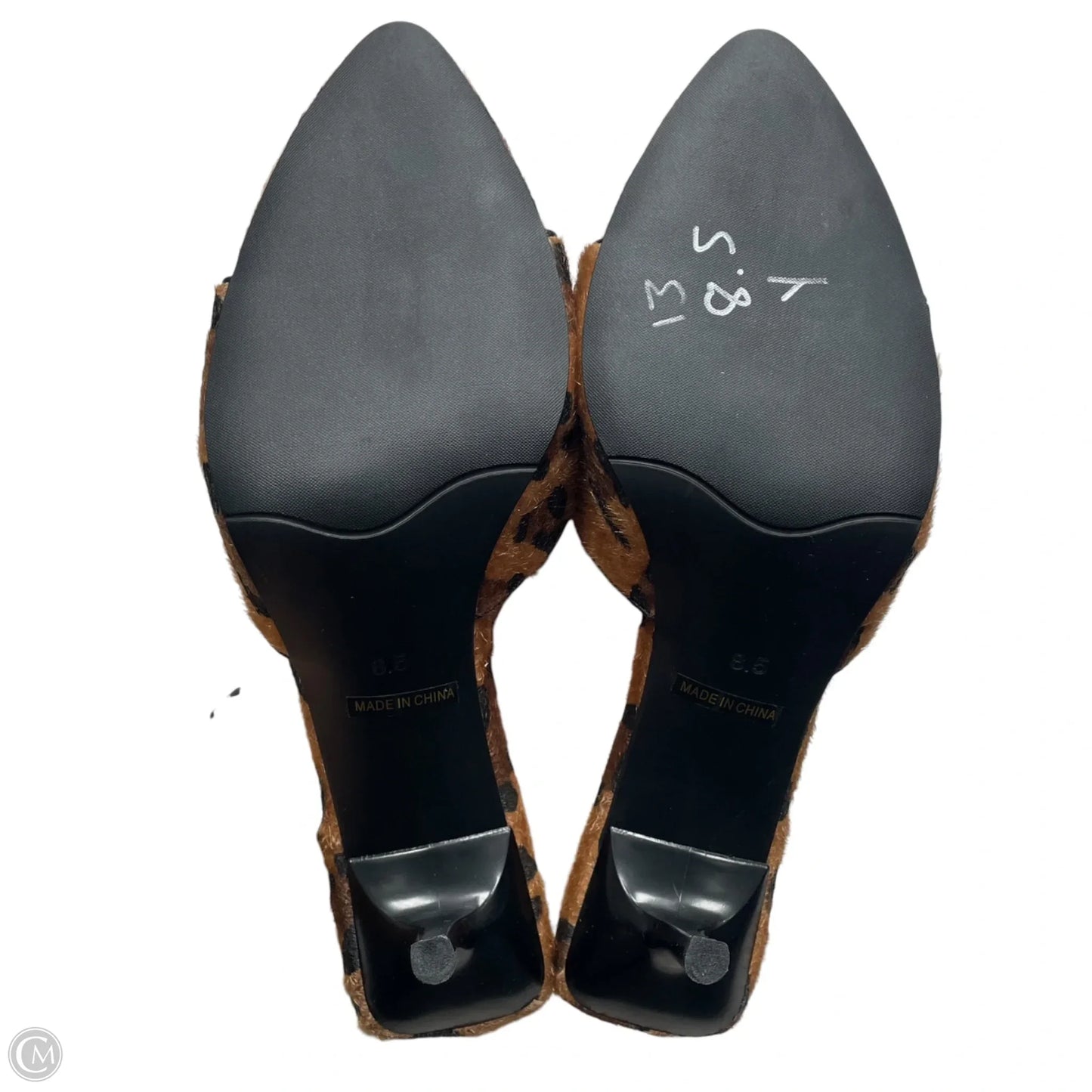 Sandals Heels Kitten By Qiv In Animal Print, Size: 8.5