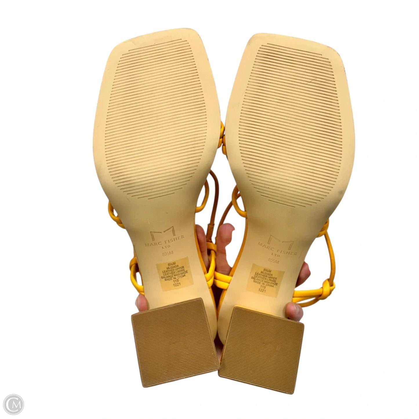 Sandals Heels Block By Marc Fisher In Orange, Size: 8.5
