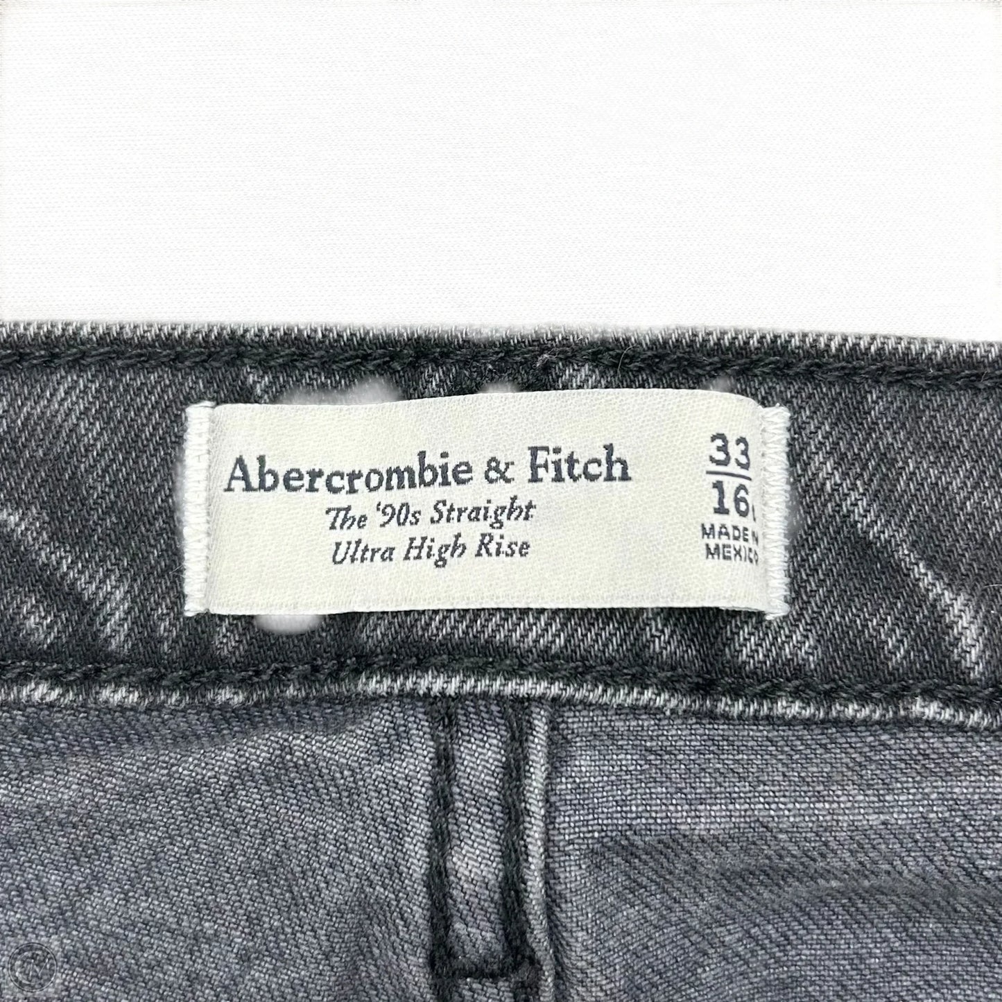 Jeans Straight By Abercrombie And Fitch In Black Denim, Size: 16