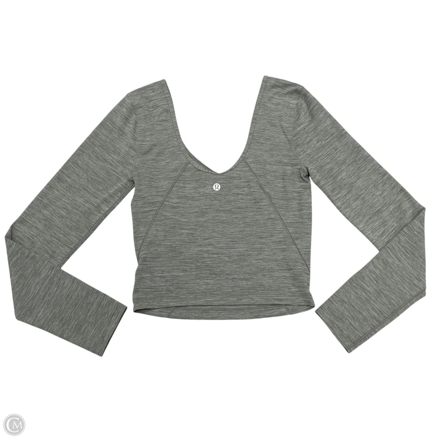 Athletic Top Long Sleeve Collar By Lululemon In Grey, Size: S