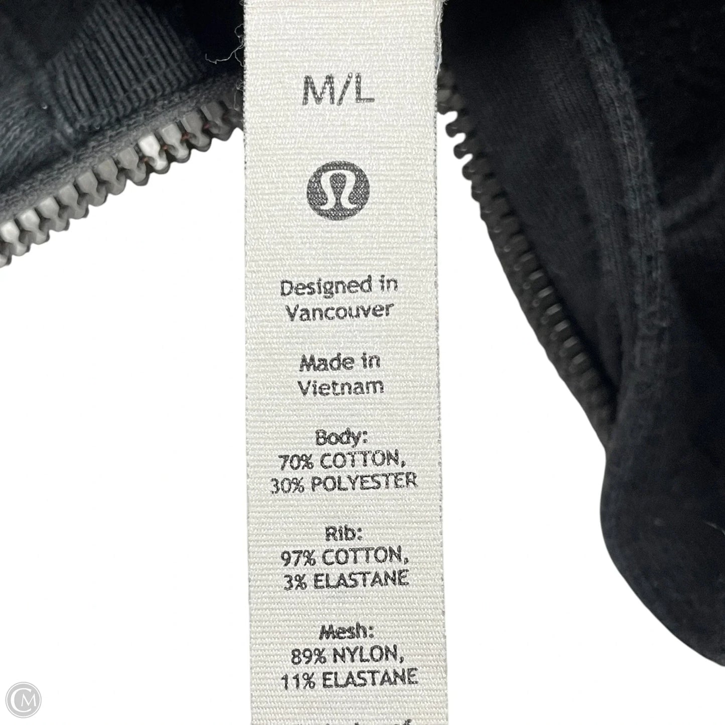 Athletic Sweatshirt Collar By Lululemon In Black, Size: M