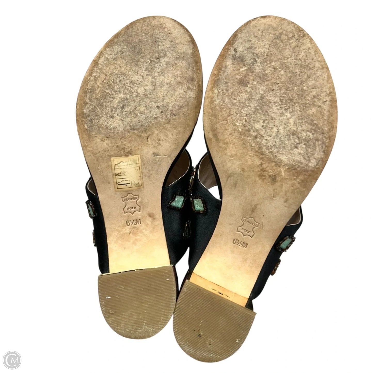 Sandals Designer By Tory Burch In Black & Blue, Size: 6.5