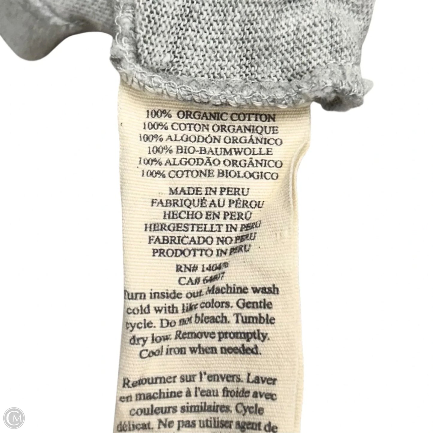 Top Short Sleeve By Faherty In Grey & White, Size: S