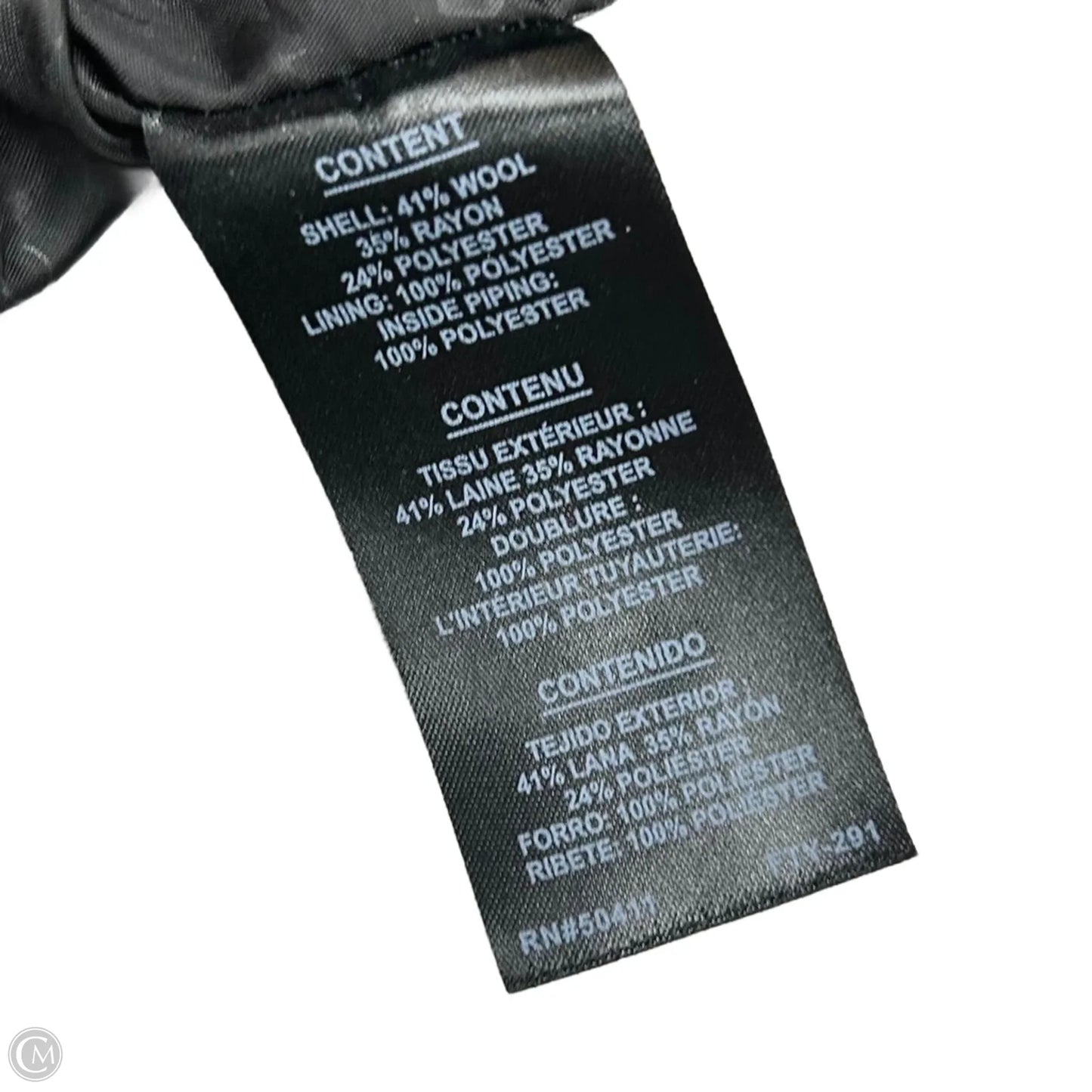 Coat Peacoat By Kensie In Black & Grey, Size: L