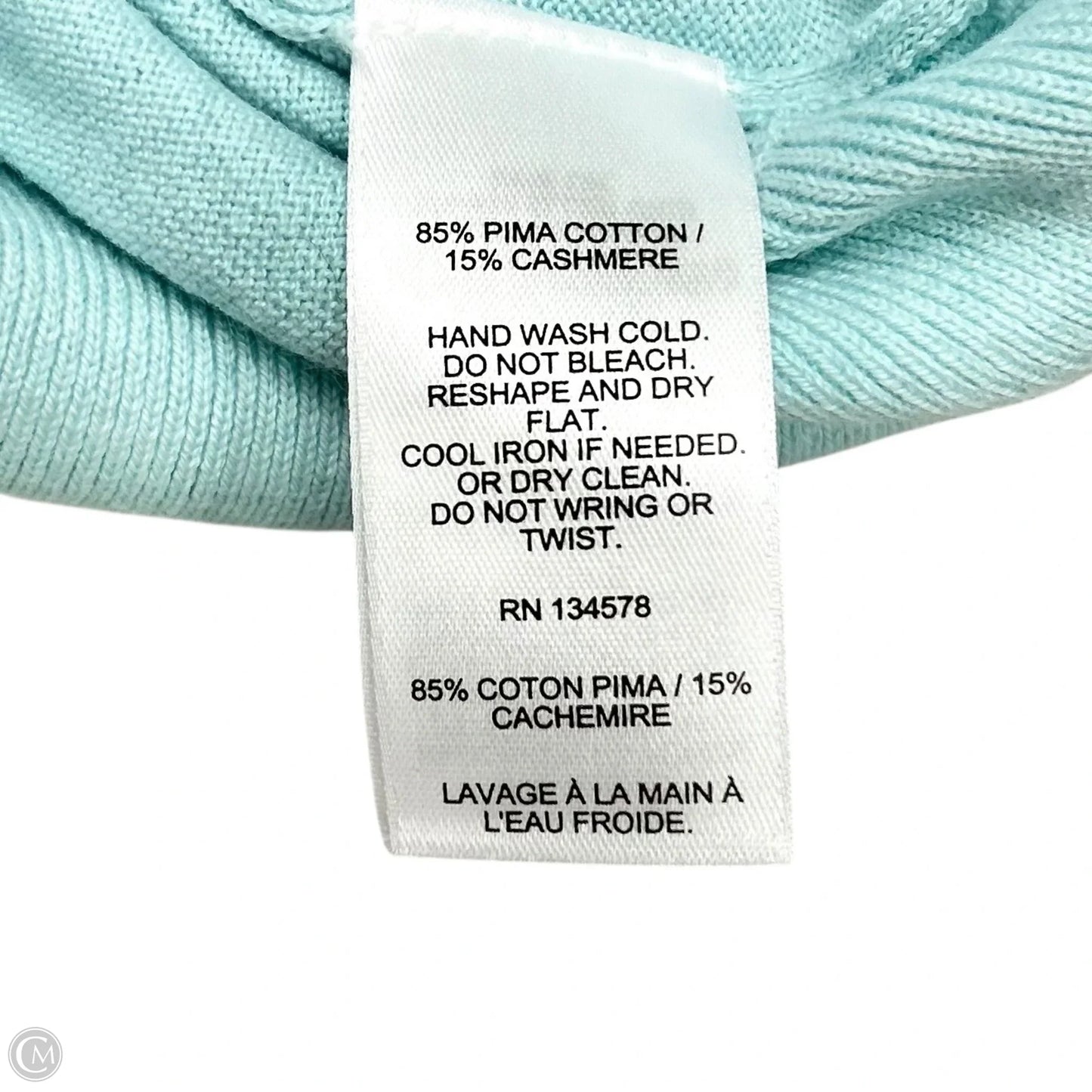 Top Long Sleeve By Vineyard Vines In Blue & White, Size: S