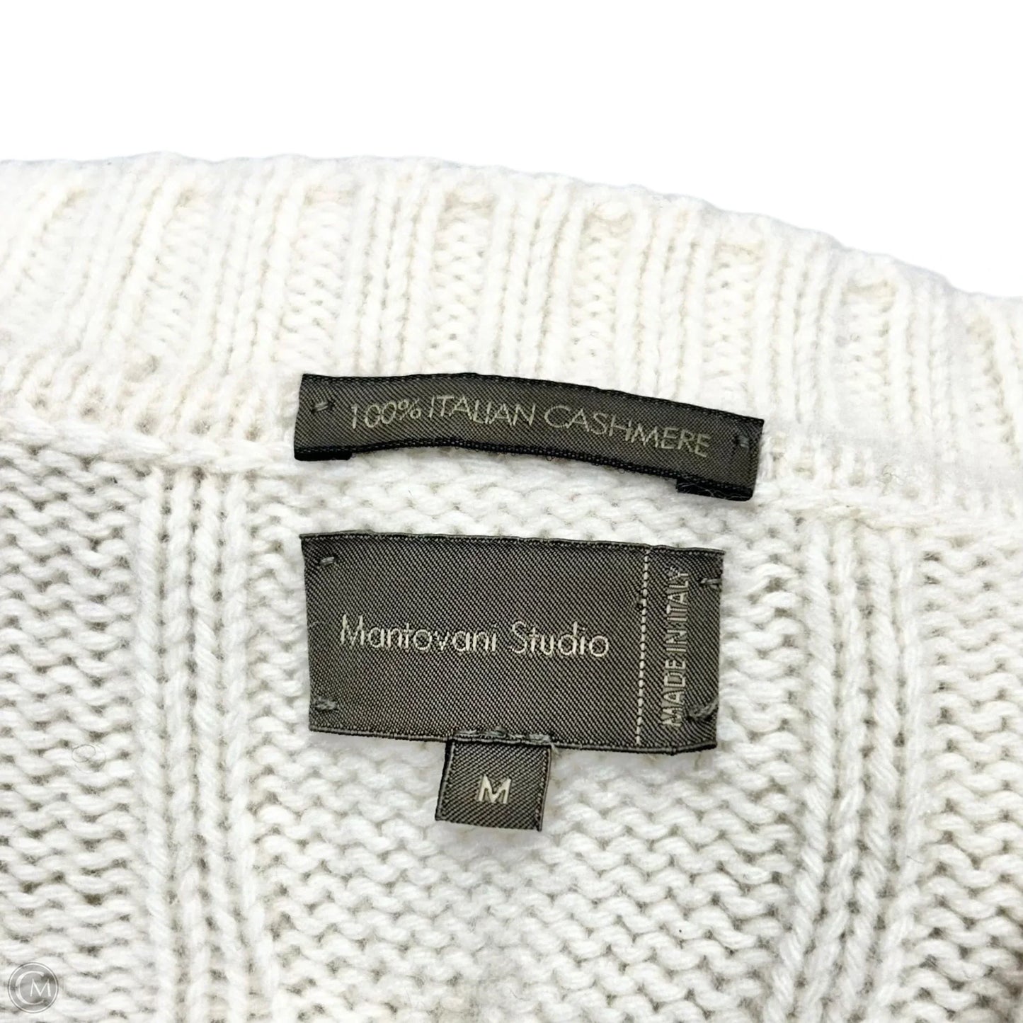 Sweater Cardigan Cashmere By Mantovani Studio In Cream, Size: M