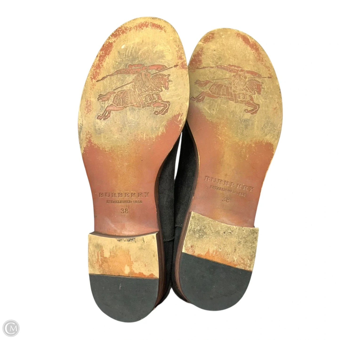 Boots Luxury Designer By Burberry In Black, Size: 7.5