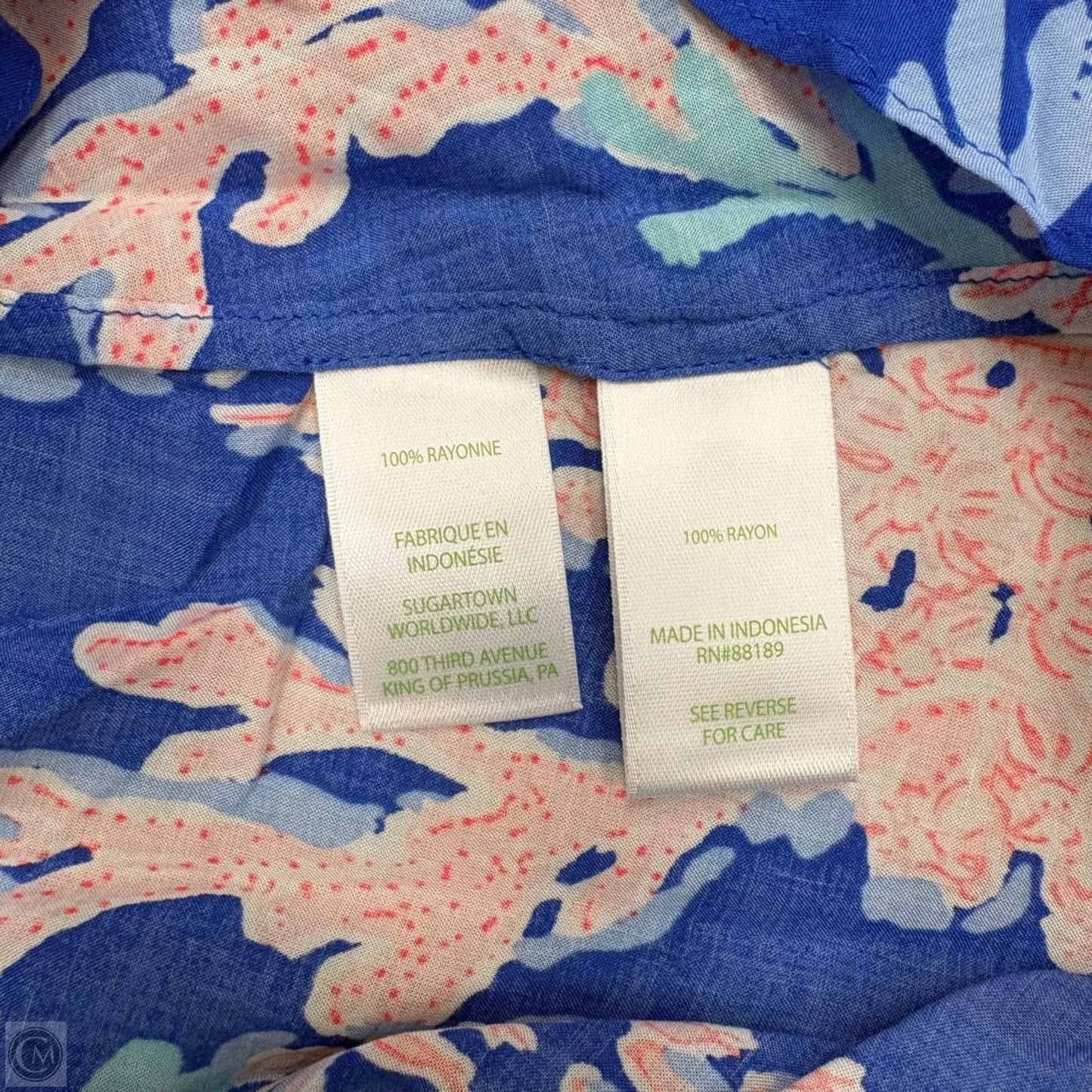 Top Long Sleeve Designer By Lilly Pulitzer In Blue Red & White, Size: Xs