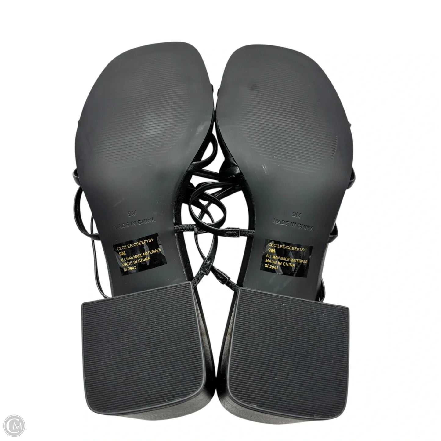 Sandals Heels Block By Steve Madden In Black, Size: 9