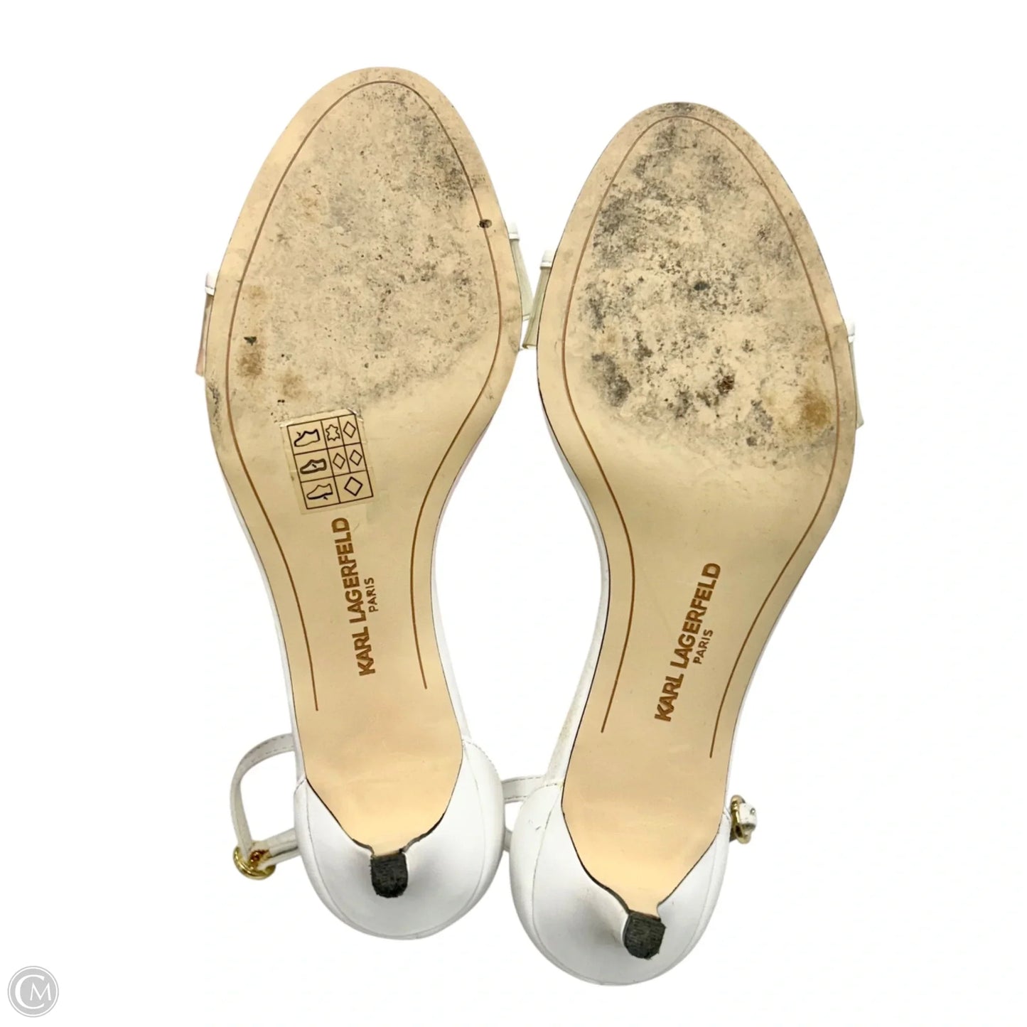 Sandals Designer By Karl Lagerfeld In White, Size: 6.5