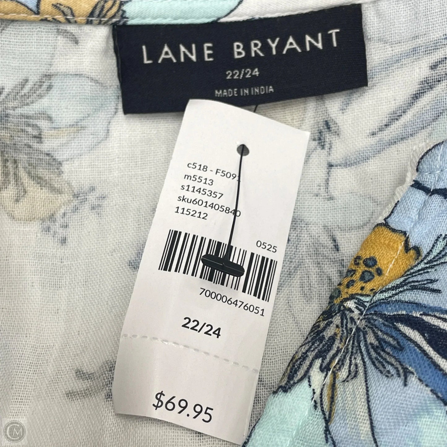 Top Long Sleeve By Lane Bryant In Blue & White, Size: 4x