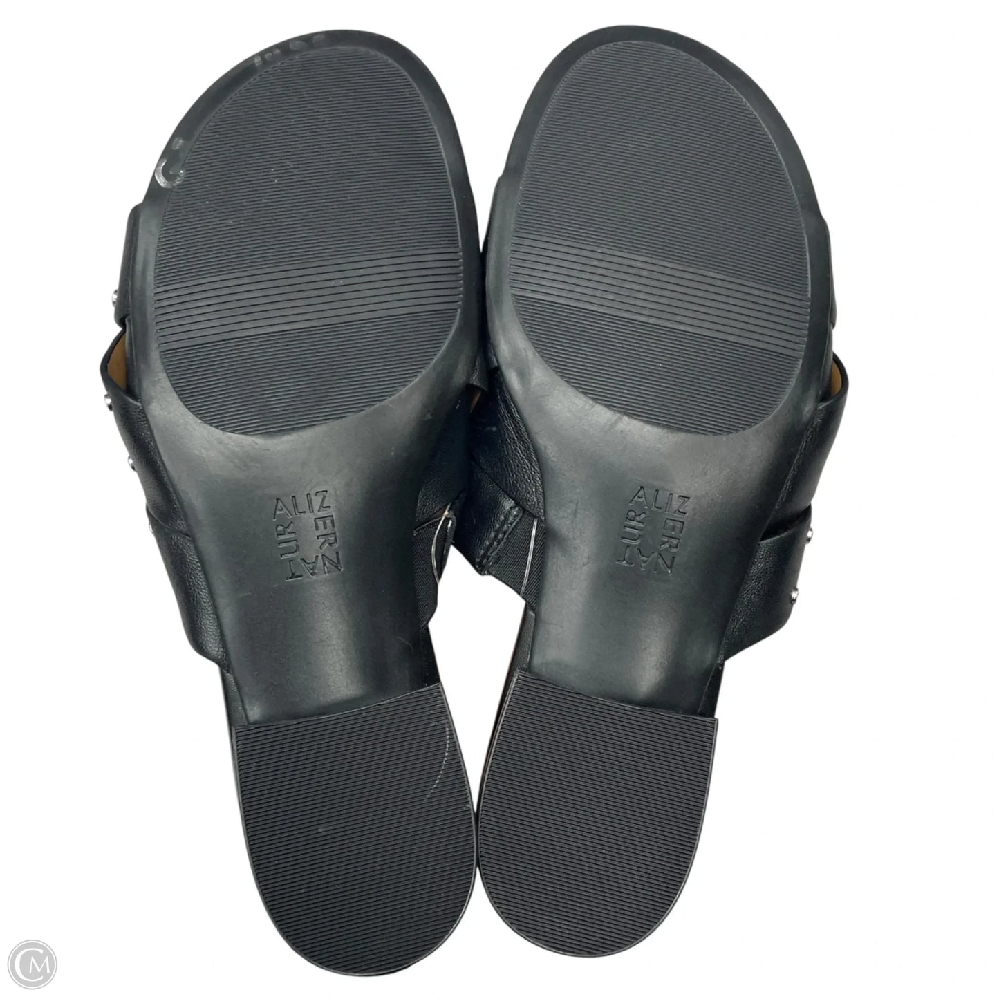 Sandals Flats By Naturalizer In Black & Silver, Size: 8