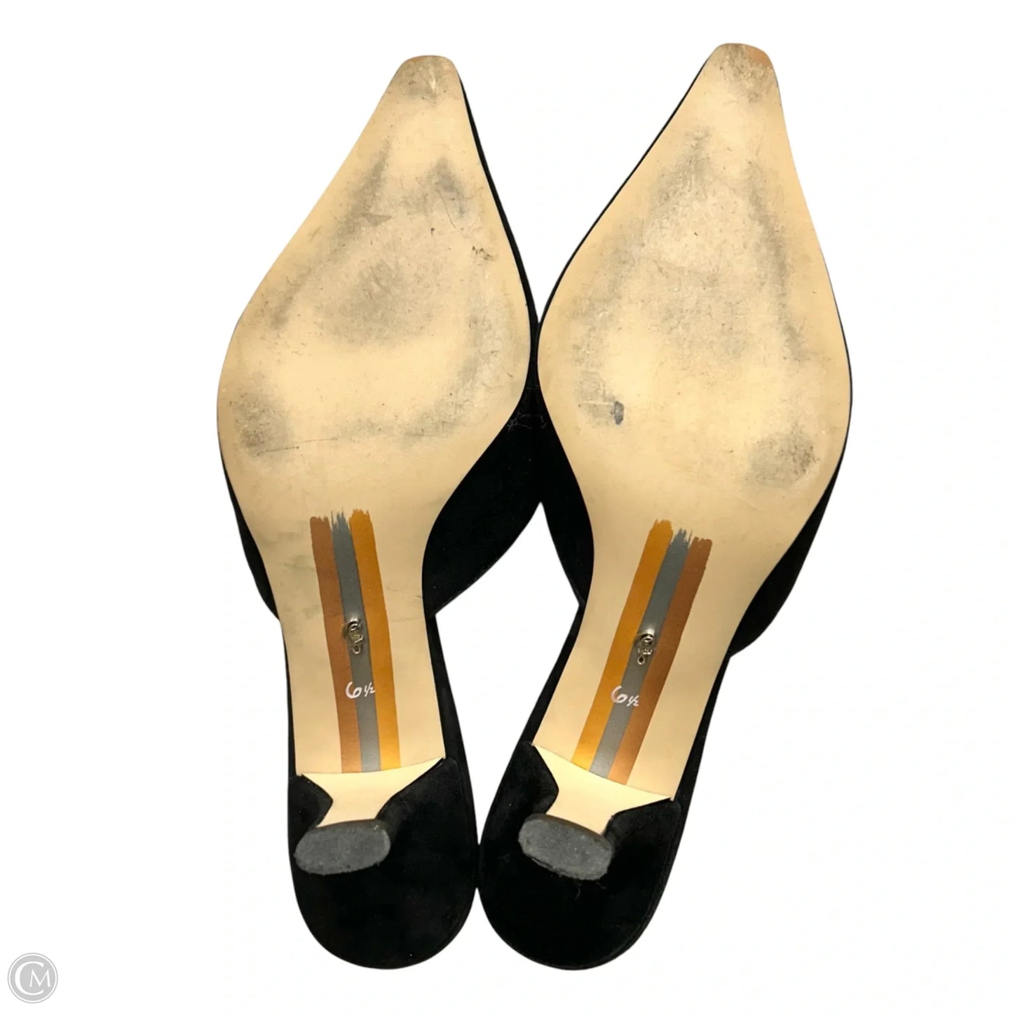 Shoes Heels Kitten By Sam Edelman In Black & Gold, Size: 6.5