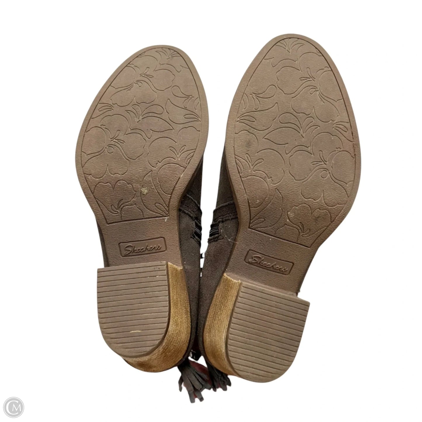 Boots Ankle Heels By Skechers In Brown, Size: 9.5