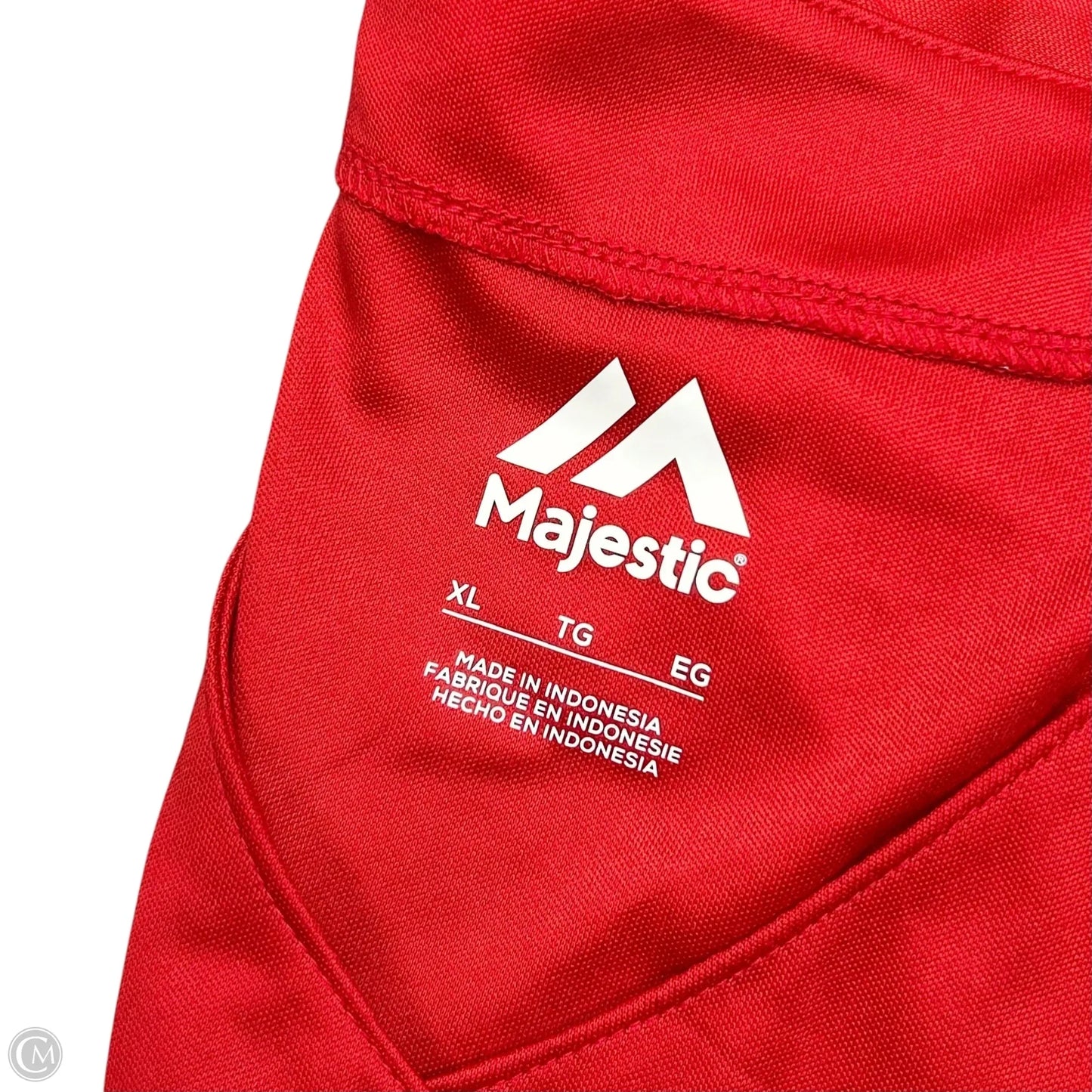 Top Short Sleeve By Majestic In Red & White, Size: Xl