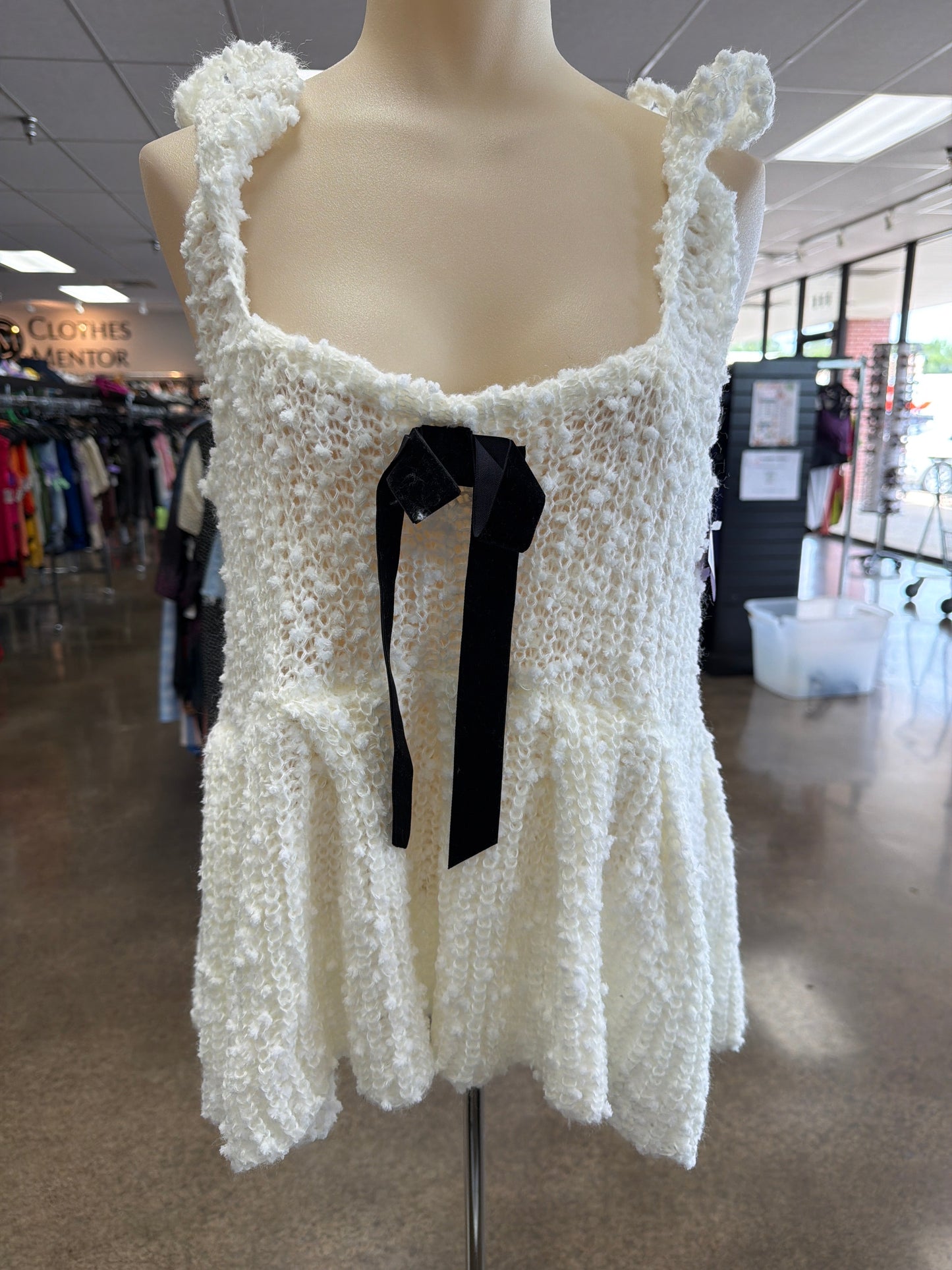 Top Sleeveless By Clothes Mentor In Black & Cream, Size:L