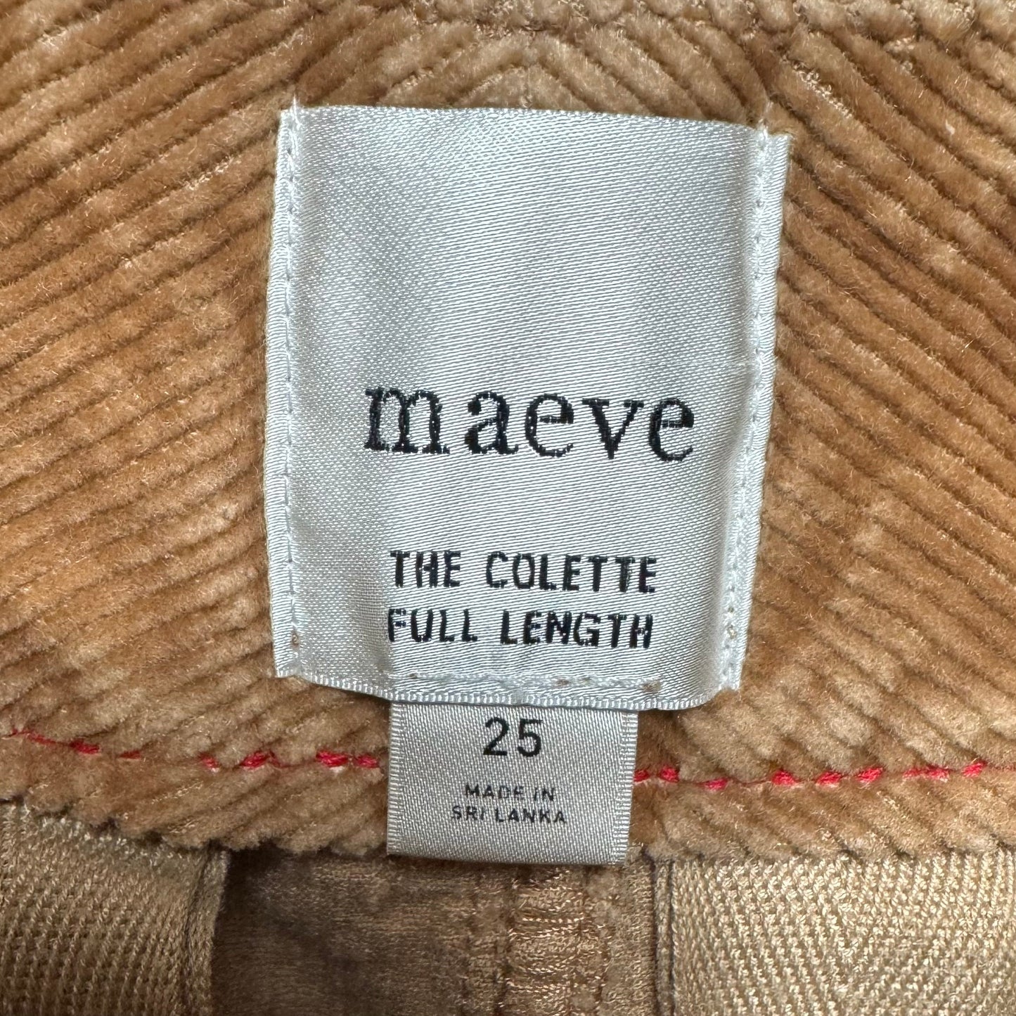The Colette Full Length Pants Corduroy By Maeve In Tan, Size: 0/25
