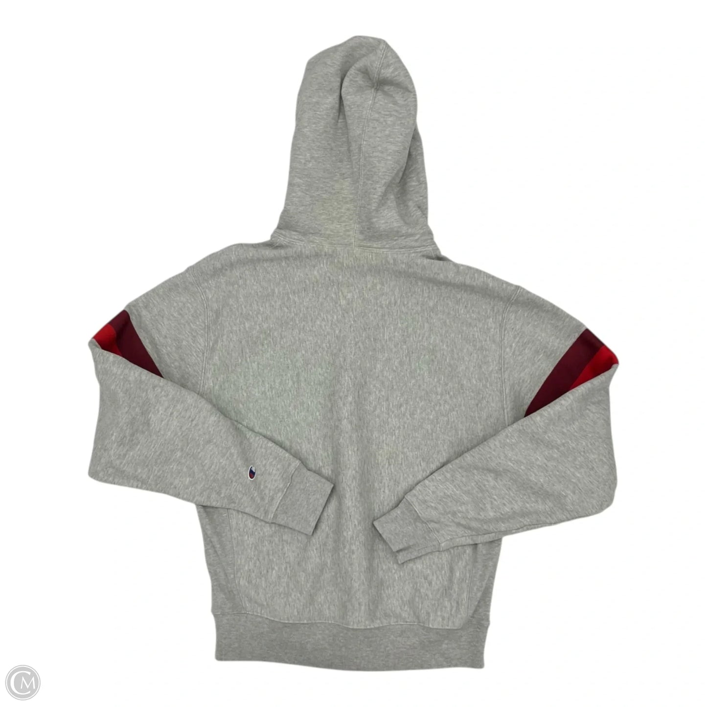 Sweatshirt Hoodie By Champion In Grey, Size: M