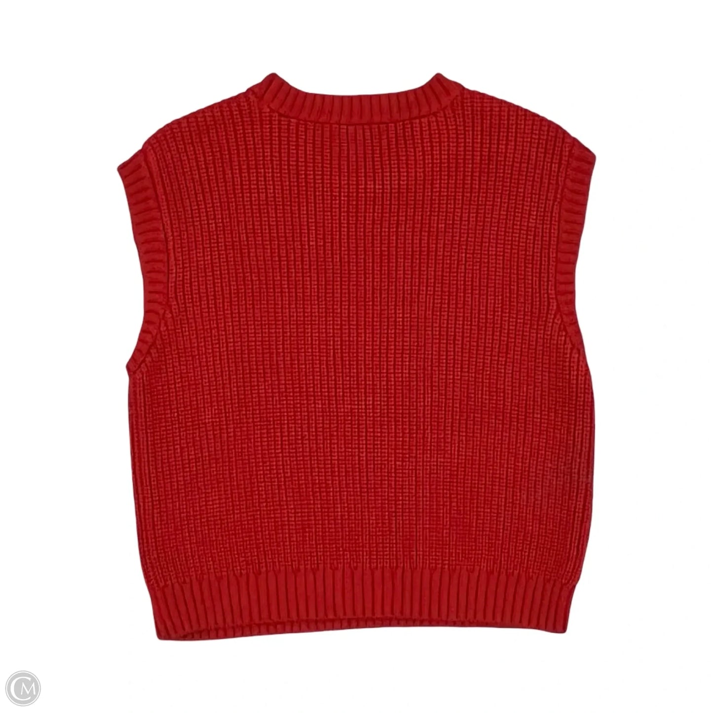 Vest Sweater By Stradivarius In Red, Size: L