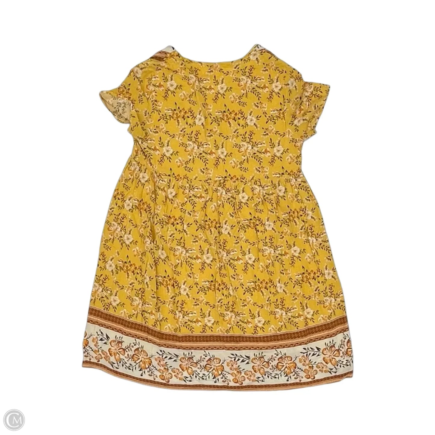 Dress Casual Short By Cmf In Orange & Yellow, Size: S