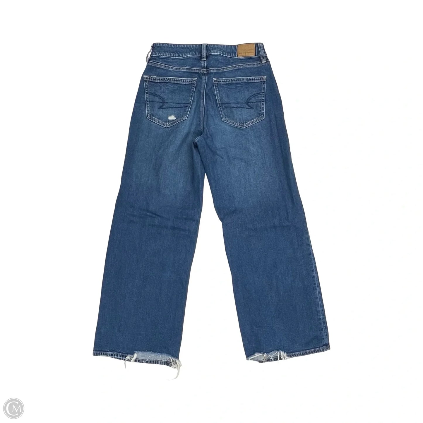 Jeans Straight By American Eagle In Blue Denim, Size: 00
