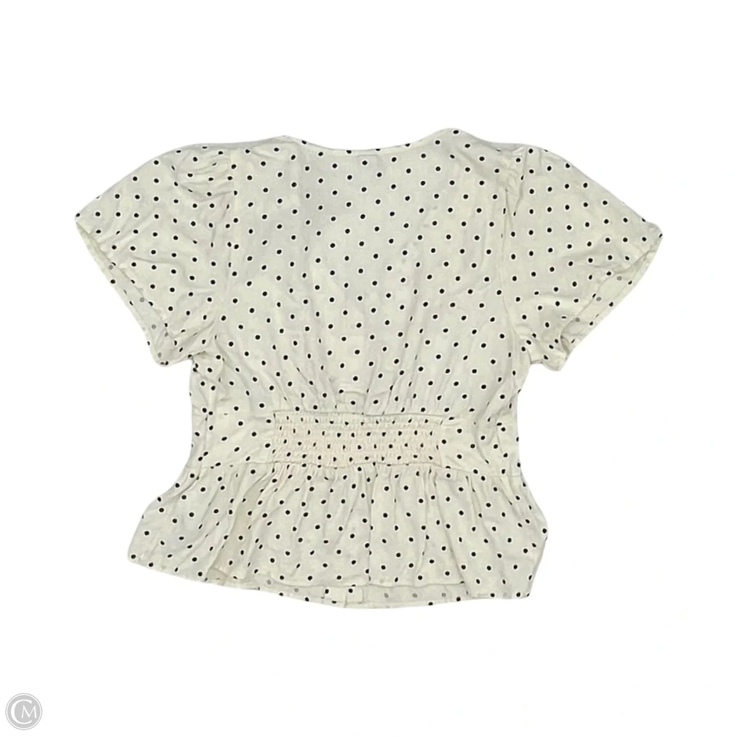 Blouse Short Sleeve By Old Navy In Polkadot Pattern, Size: L